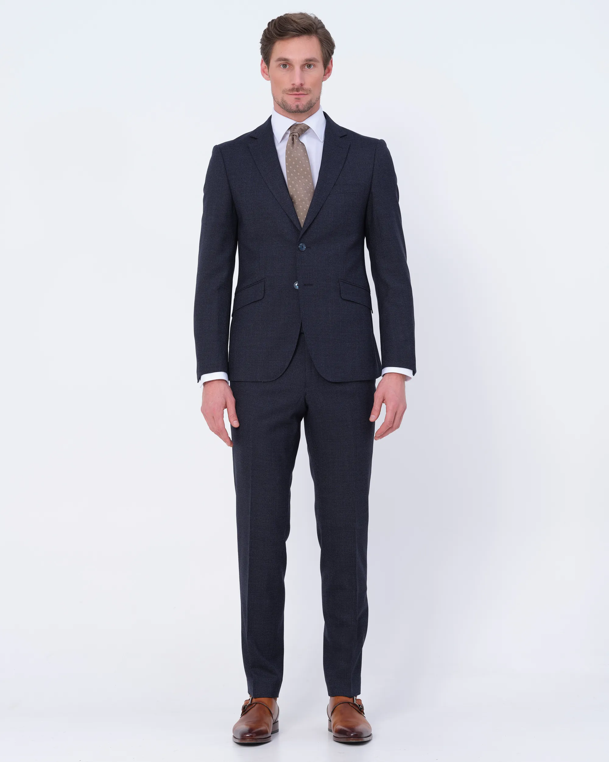 Recall Shaped Fit Pak Donkerblauw kleine ruit 080053-001-50