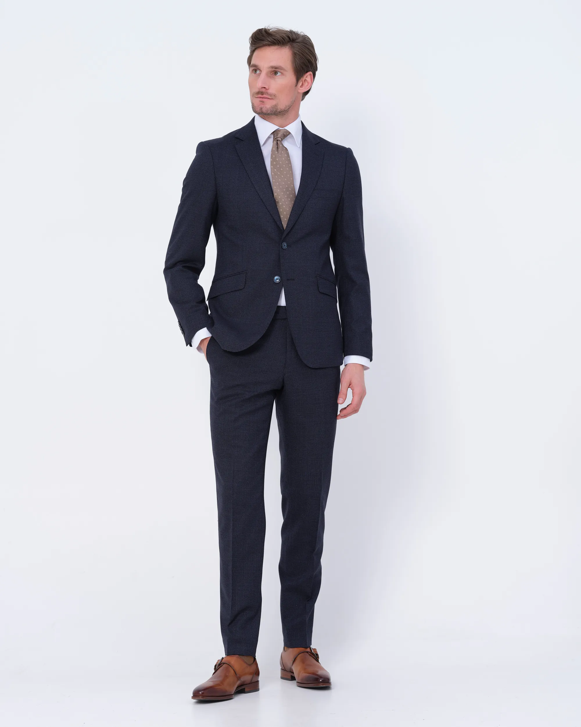 Recall Shaped Fit Pak Donkerblauw kleine ruit 080053-001-50