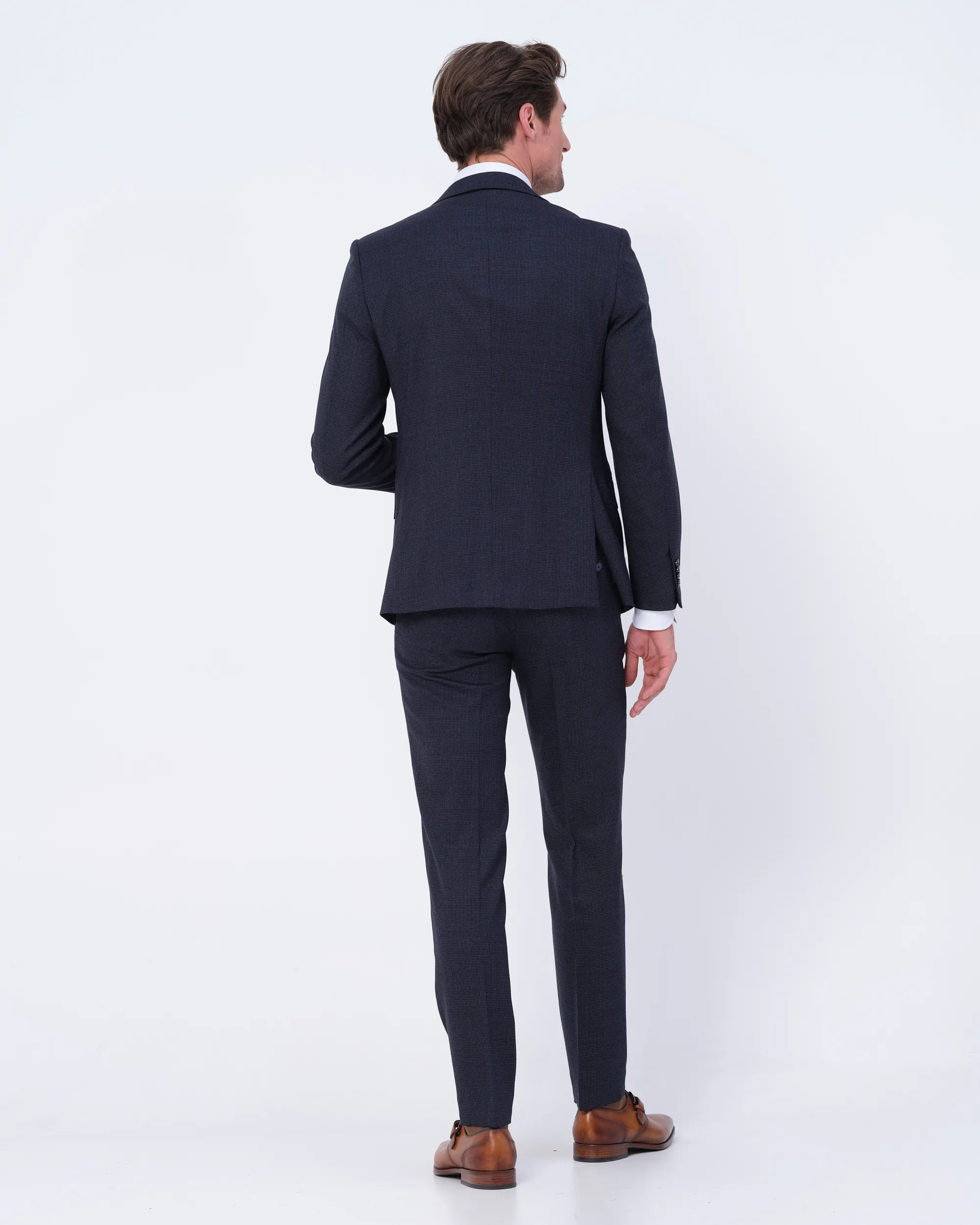 Recall Shaped Fit Pak Donkerblauw kleine ruit 080053-001-50