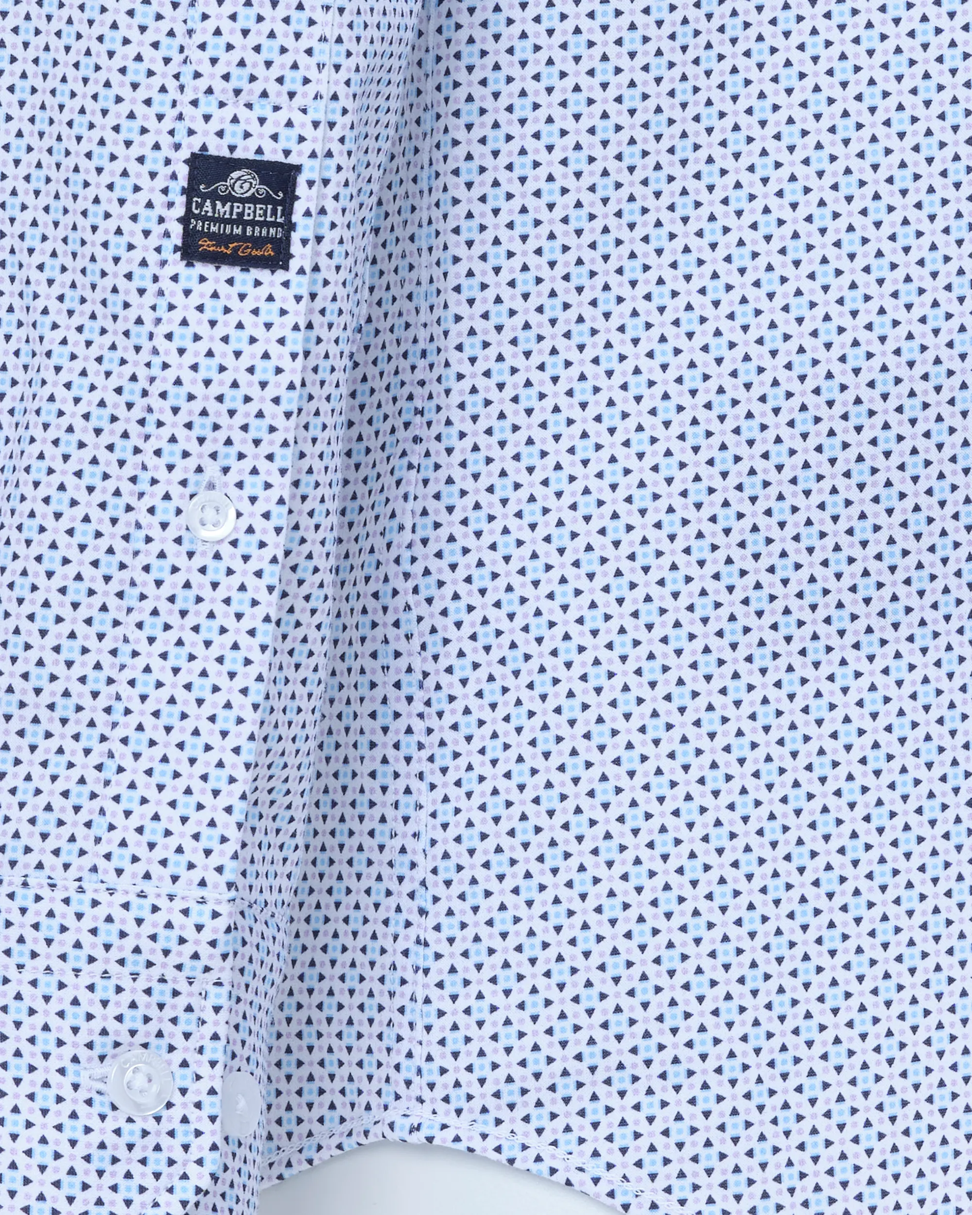 Campbell Classic Casual Overhemd LM Blauw dessin 081469-002-L