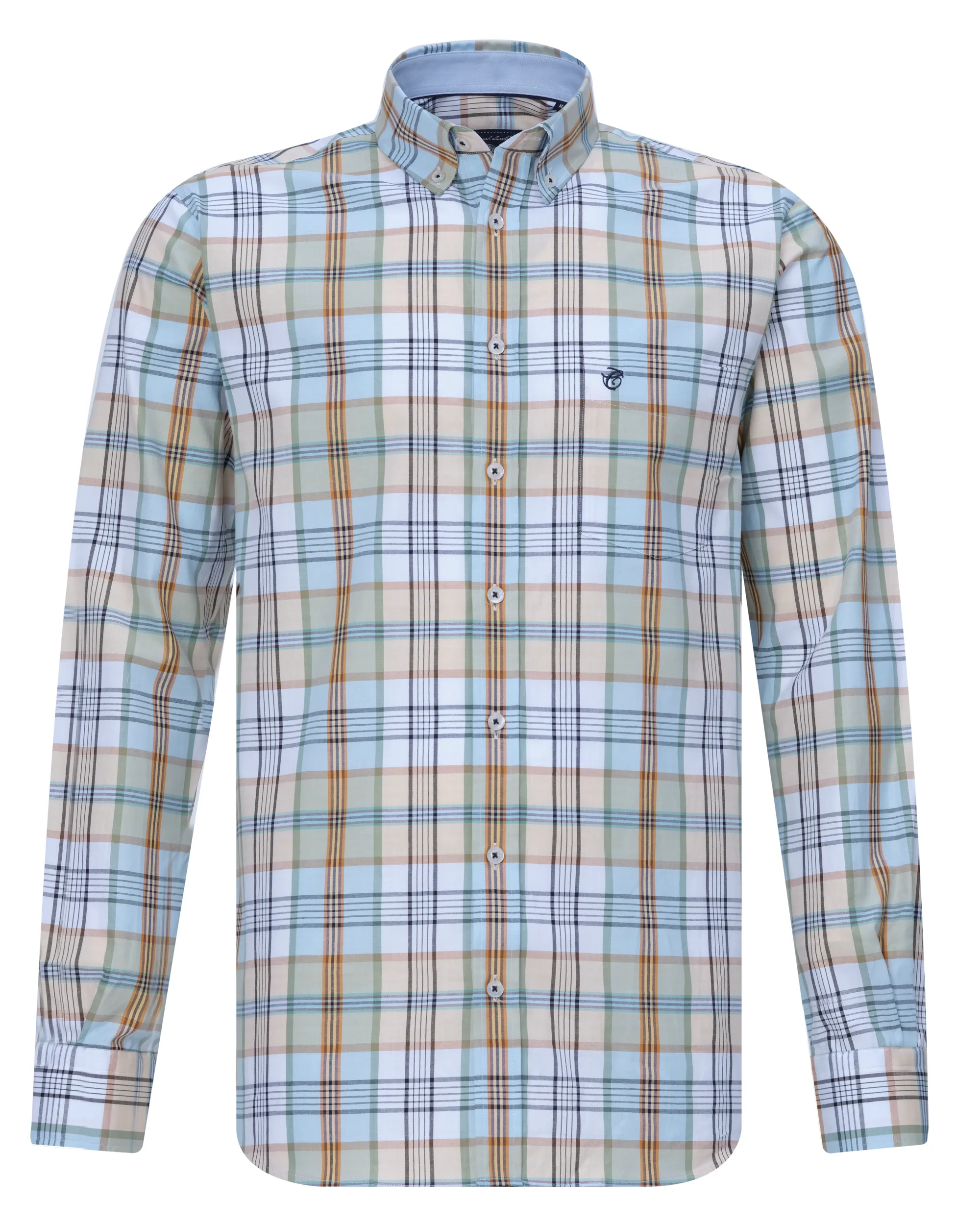 Campbell Casual Overhemd LM Groen grote ruit 081596-004-L