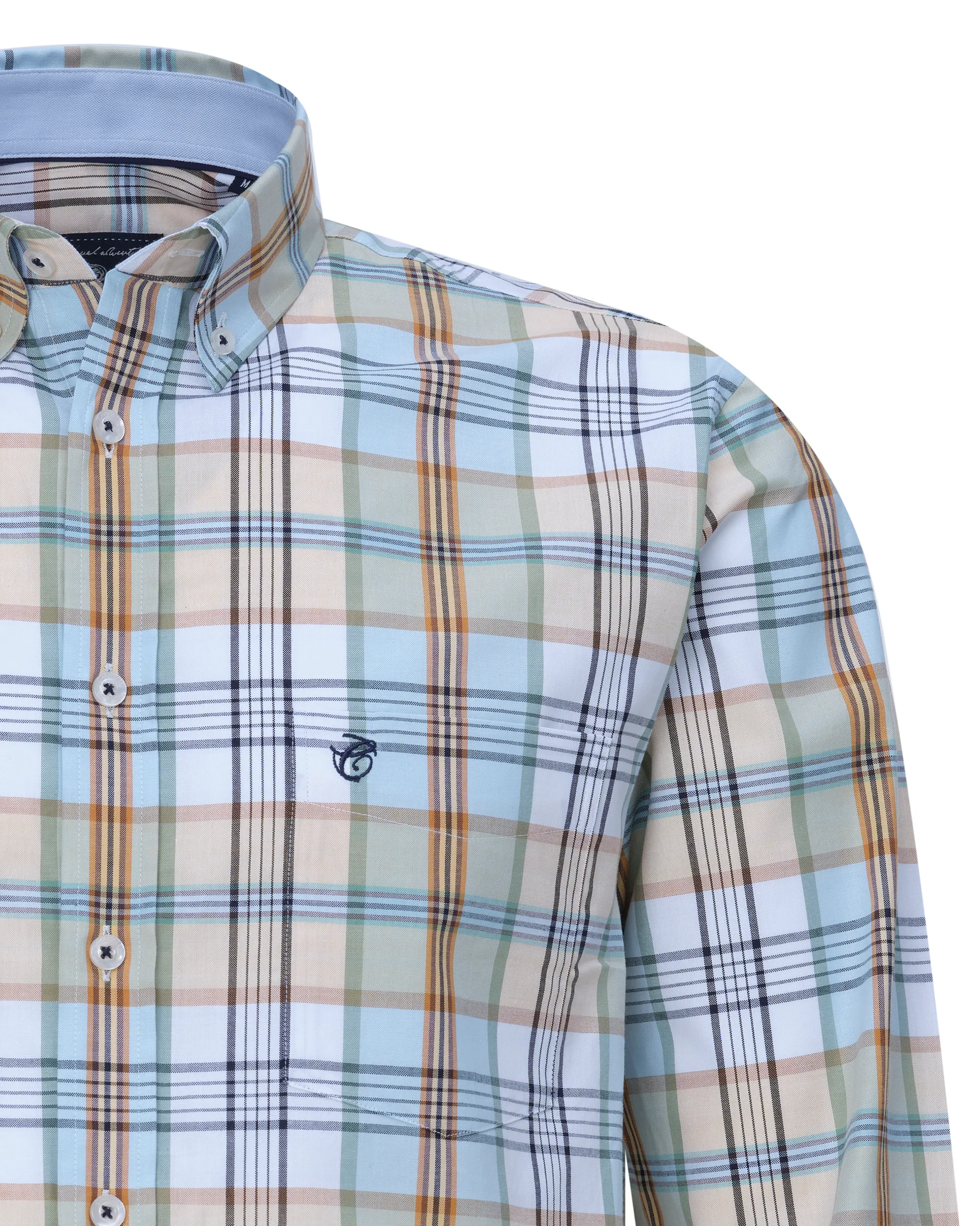Campbell Casual Overhemd LM Groen grote ruit 081596-004-L