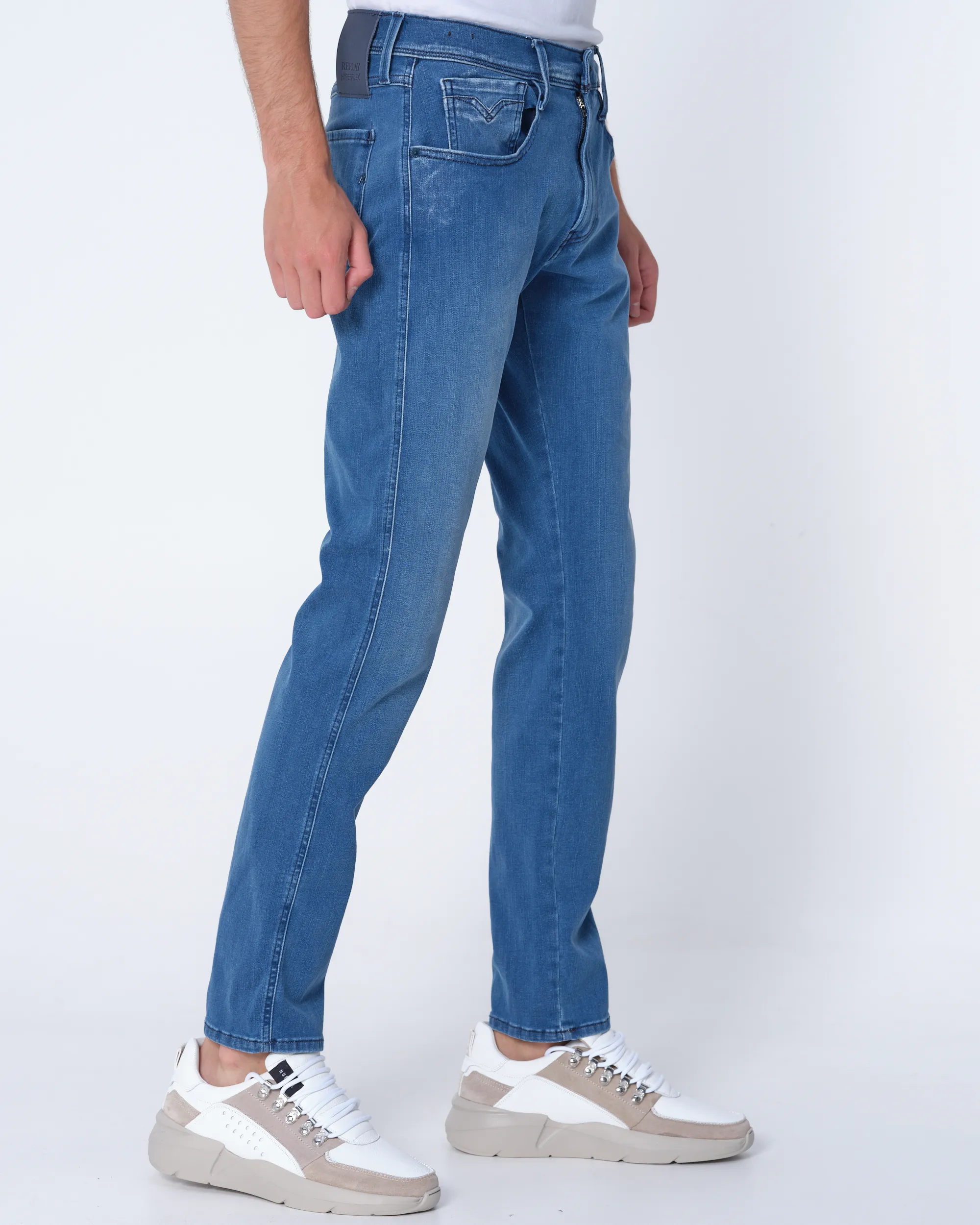 Replay Anbass Hyperflex Jeans Blauw 081765-001-28/32