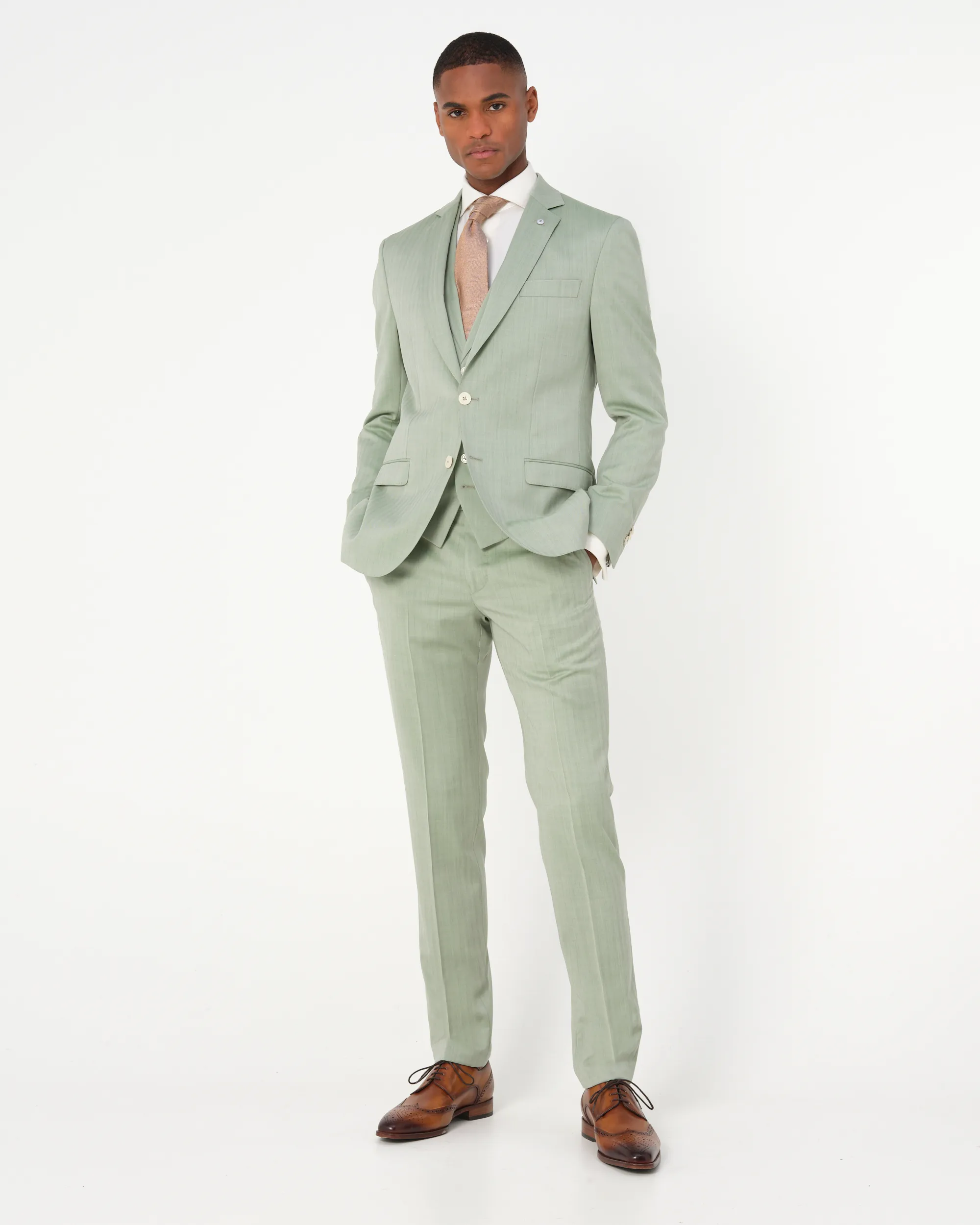 Dutch Dandies Amalfi Driedelig Trouwpak Lichtgroen uni 081817-001-46