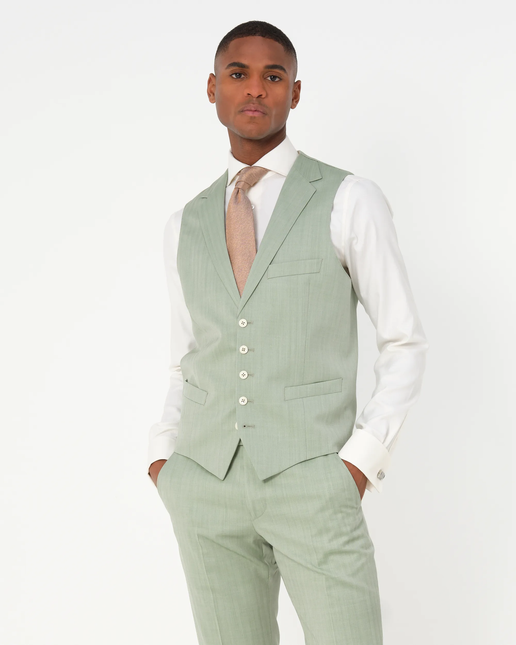 Dutch Dandies Amalfi Driedelig Trouwpak Lichtgroen uni 081817-001-46