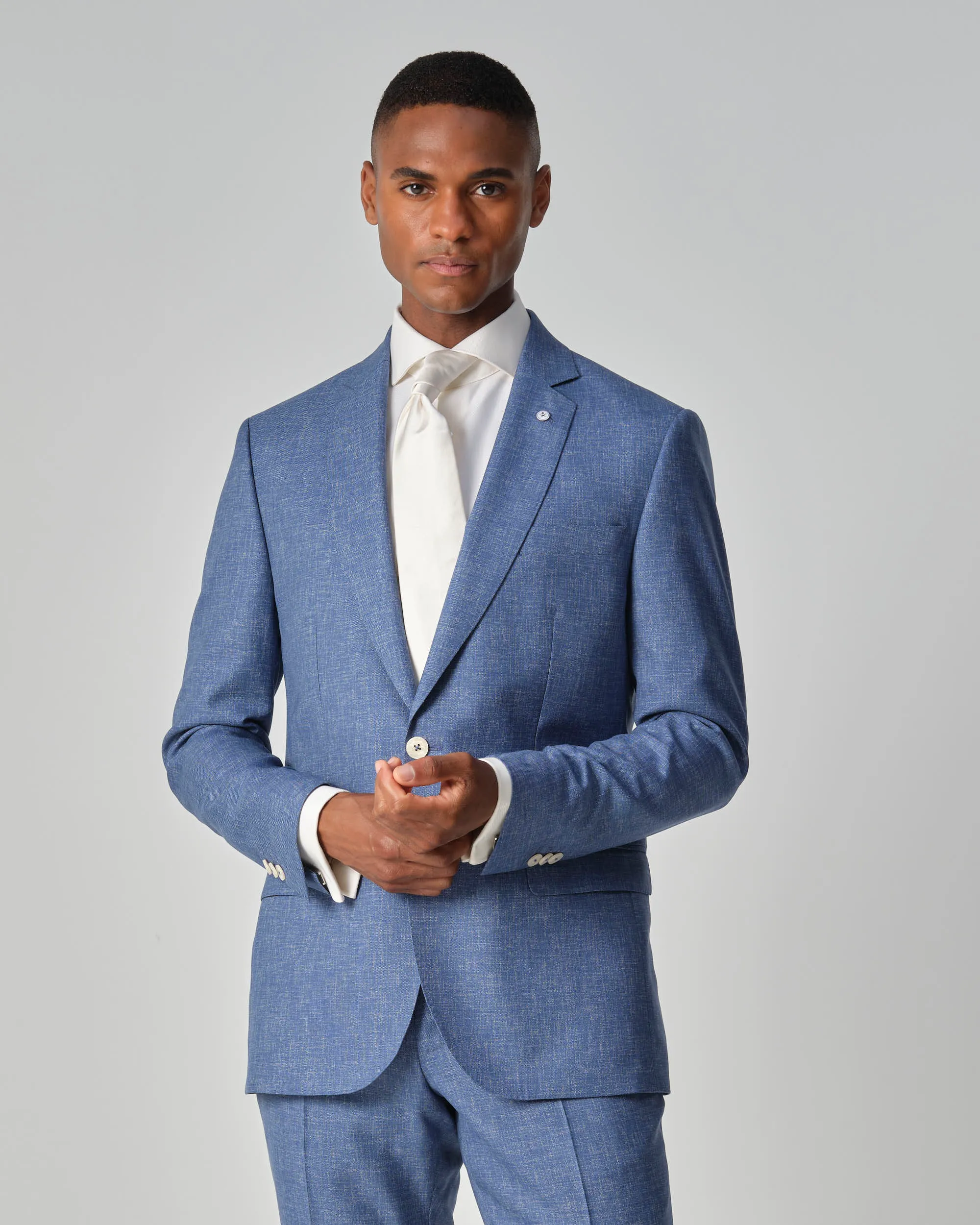 Dutch Dandies Amalfi 2-delig Trouwpak Blauw uni 081825-005-46