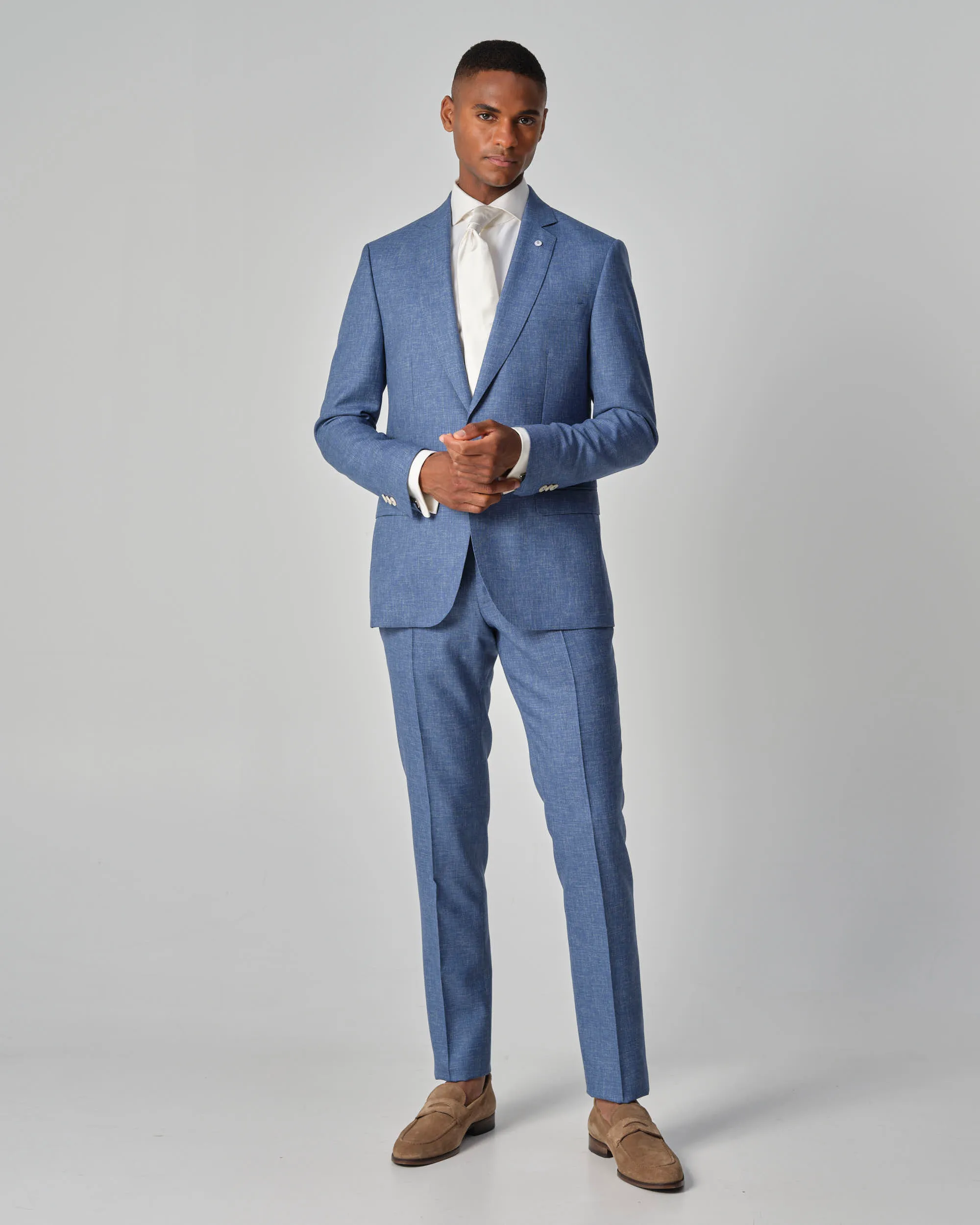 Dutch Dandies Amalfi 2-delig Trouwpak Blauw uni 081825-005-46