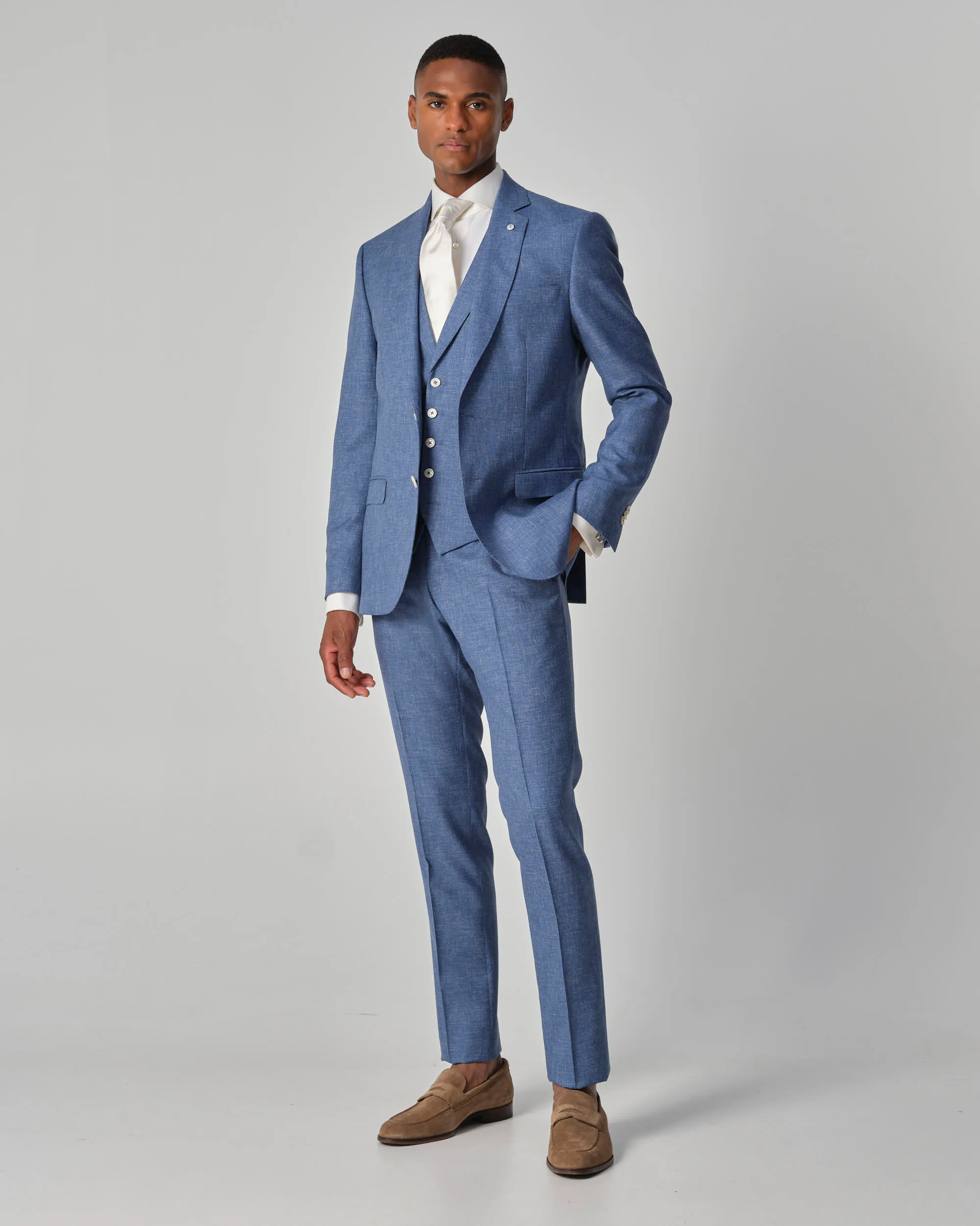 Dutch Dandies Amalfi 2-delig Trouwpak Blauw uni 081825-005-46