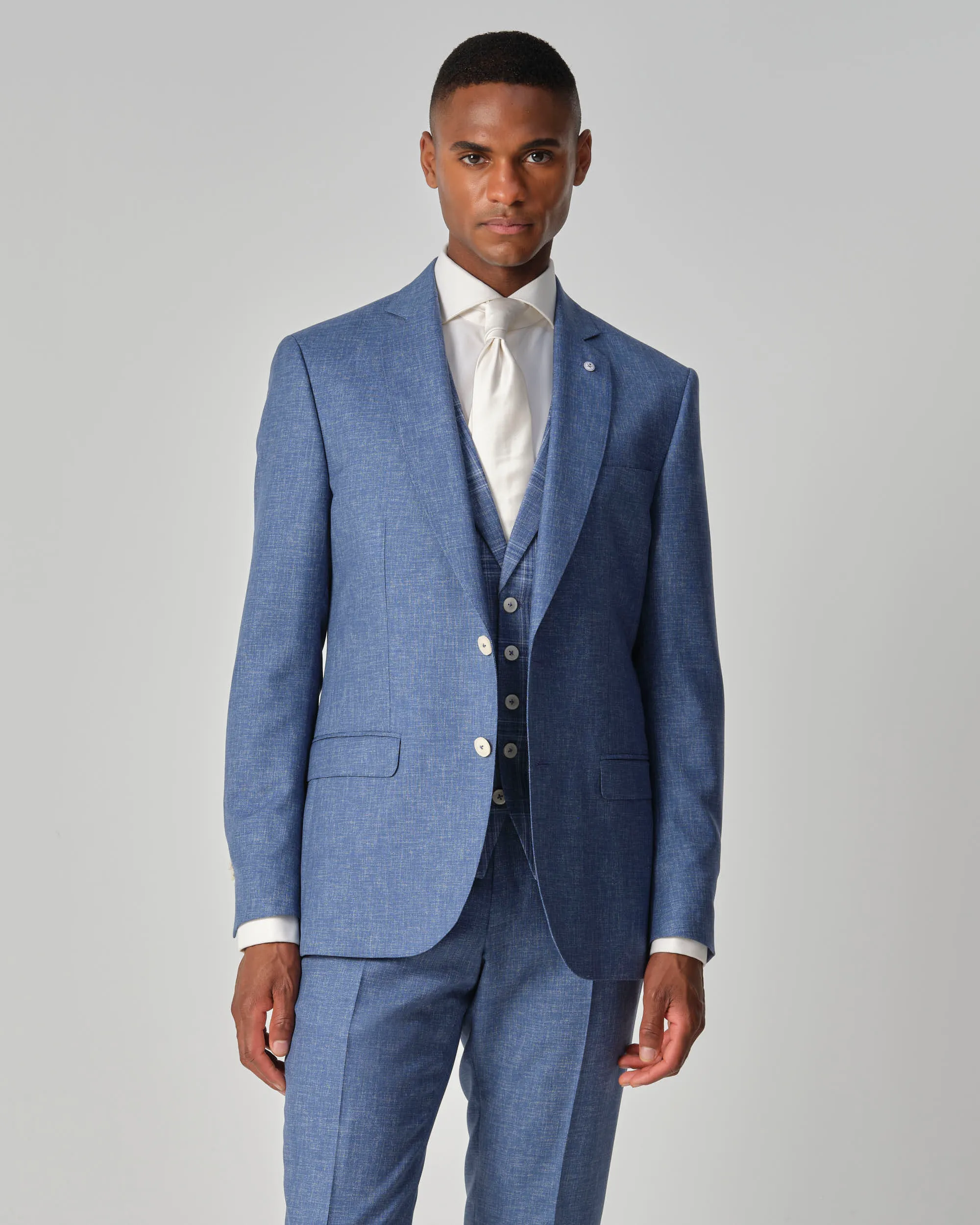Dutch Dandies Amalfi 2-delig Trouwpak Blauw uni 081825-005-46