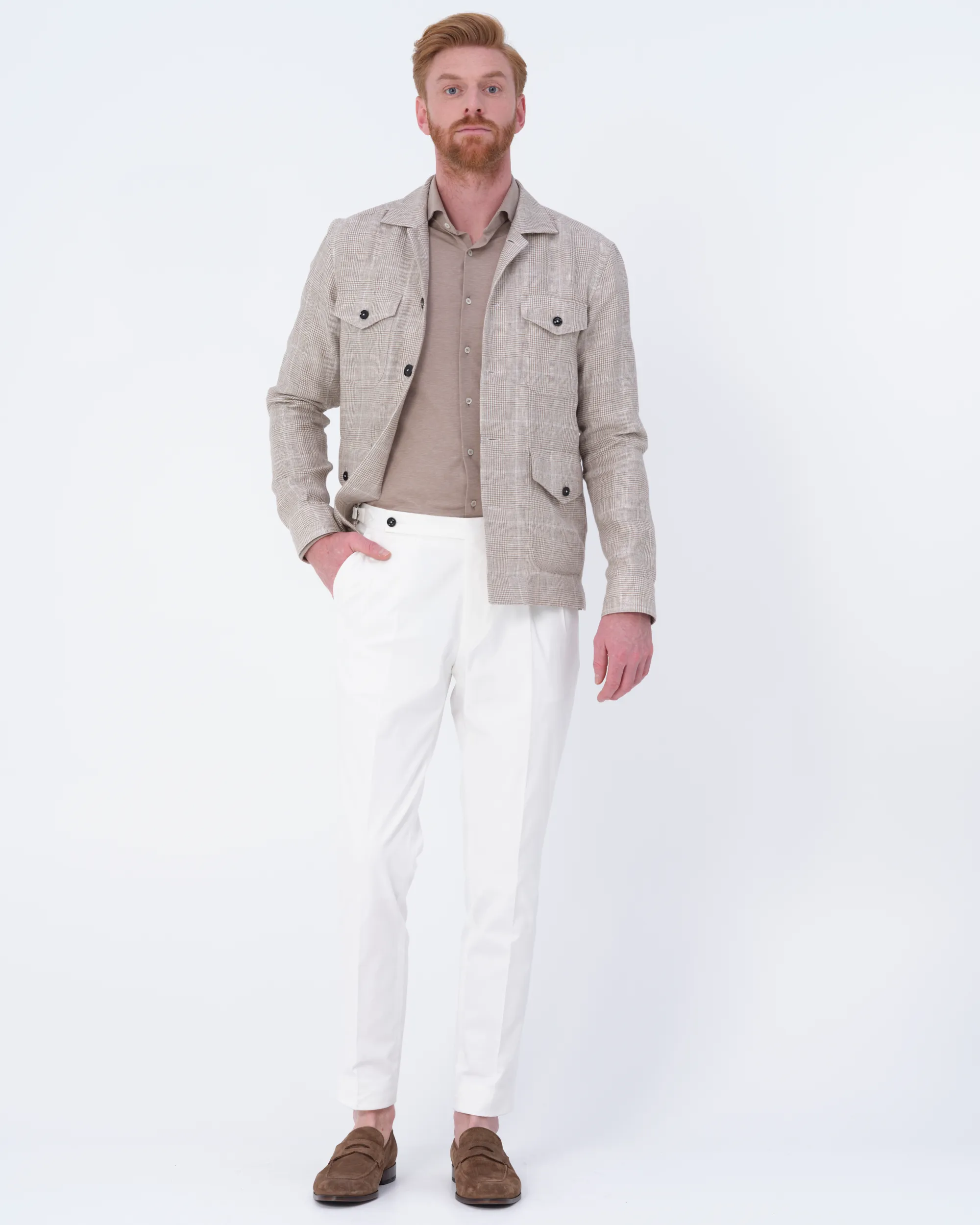 Dutch Dandies Overshirt Beige grote ruit 081878-001-46