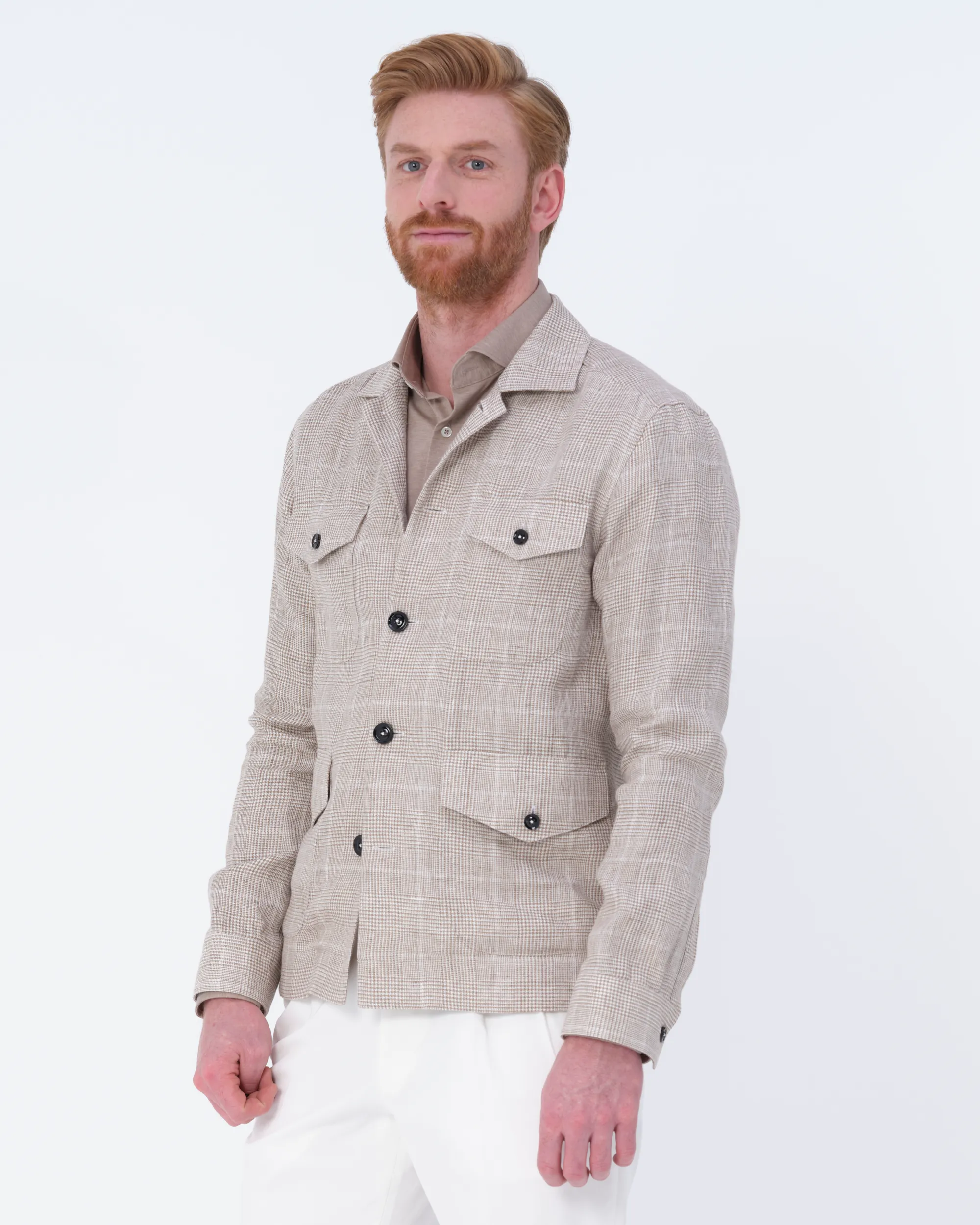 Dutch Dandies Overshirt Beige grote ruit 081878-001-46