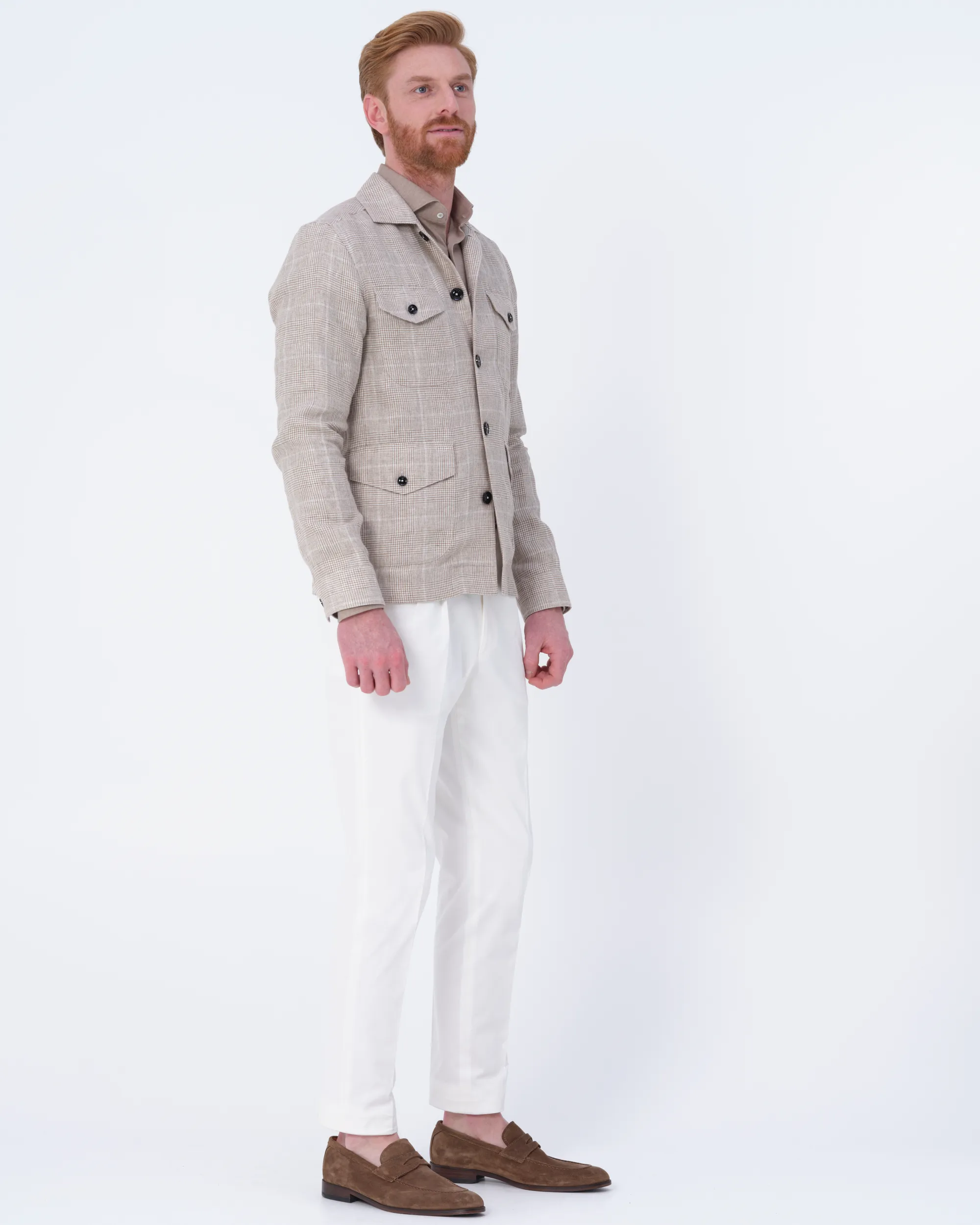 Dutch Dandies Overshirt Beige grote ruit 081878-001-46