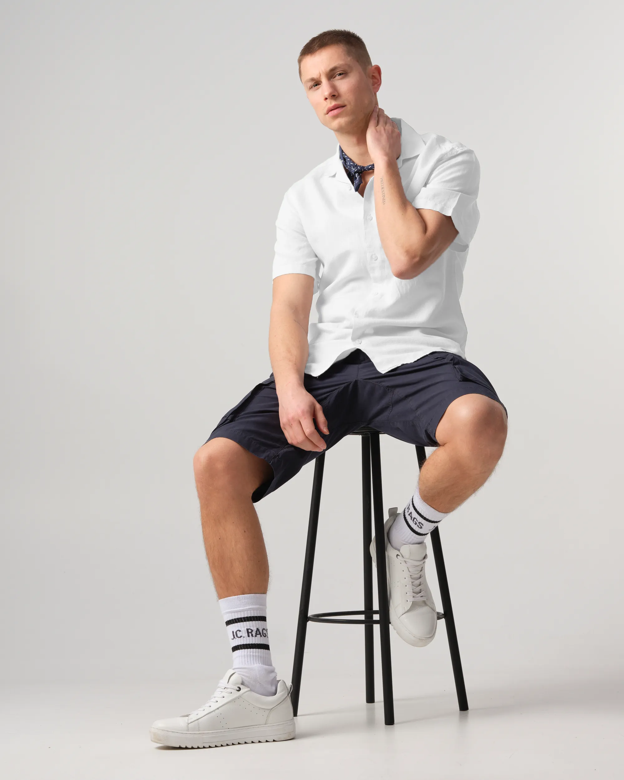 J.C. RAGS Elvis Casual Overhemd KM WHITE 082305-003-L
