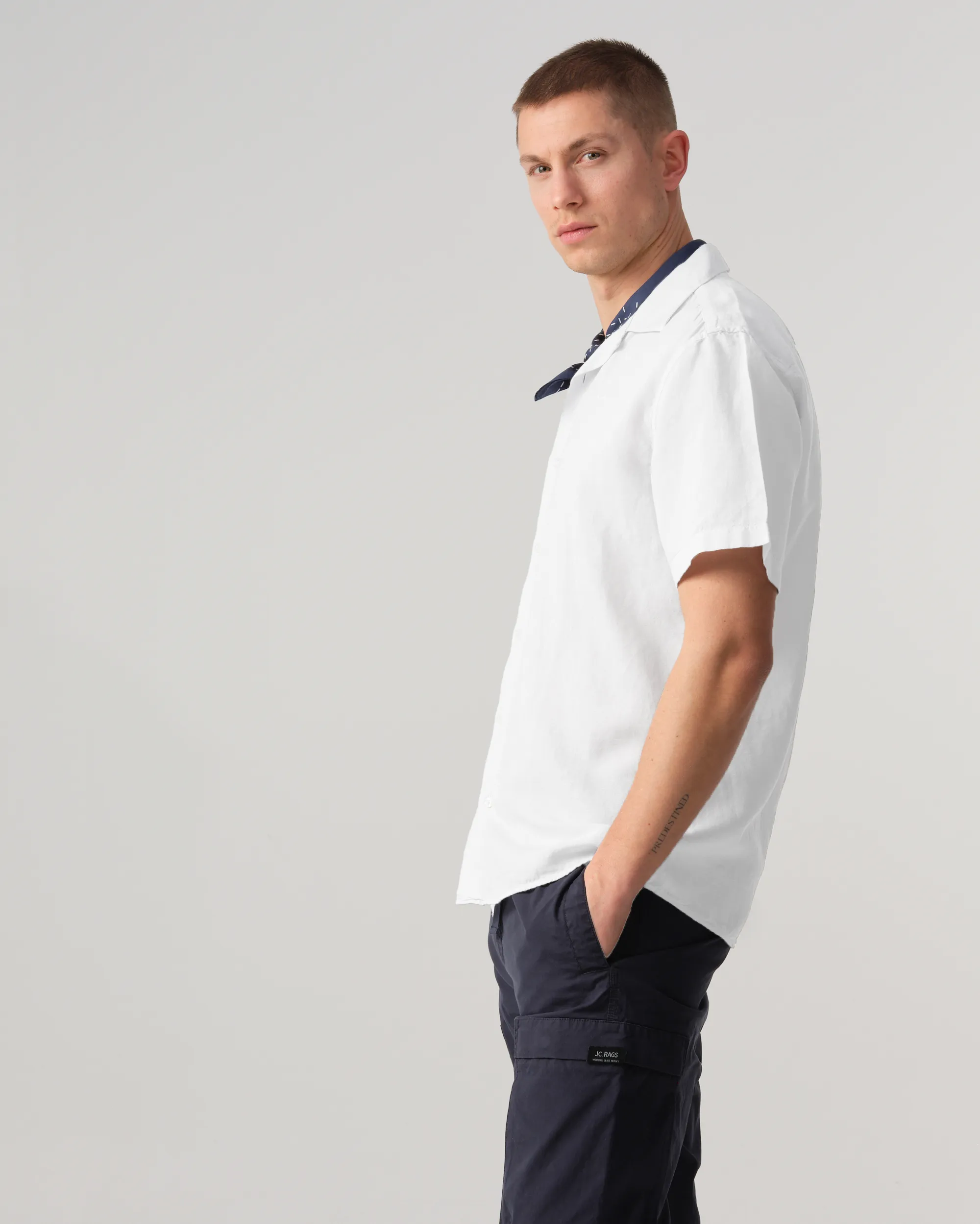 J.C. RAGS Elvis Casual Overhemd KM WHITE 082305-003-L