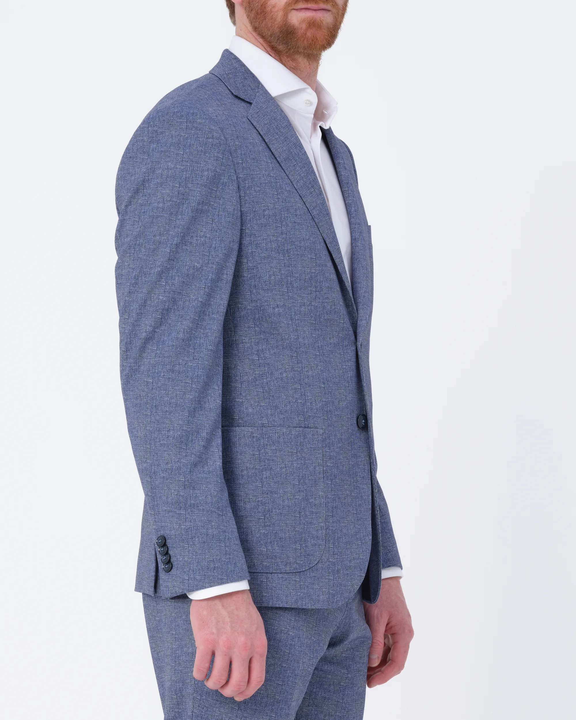 Recall - Mix & Match Colbert Blauw kleine ruit 083372-001-102