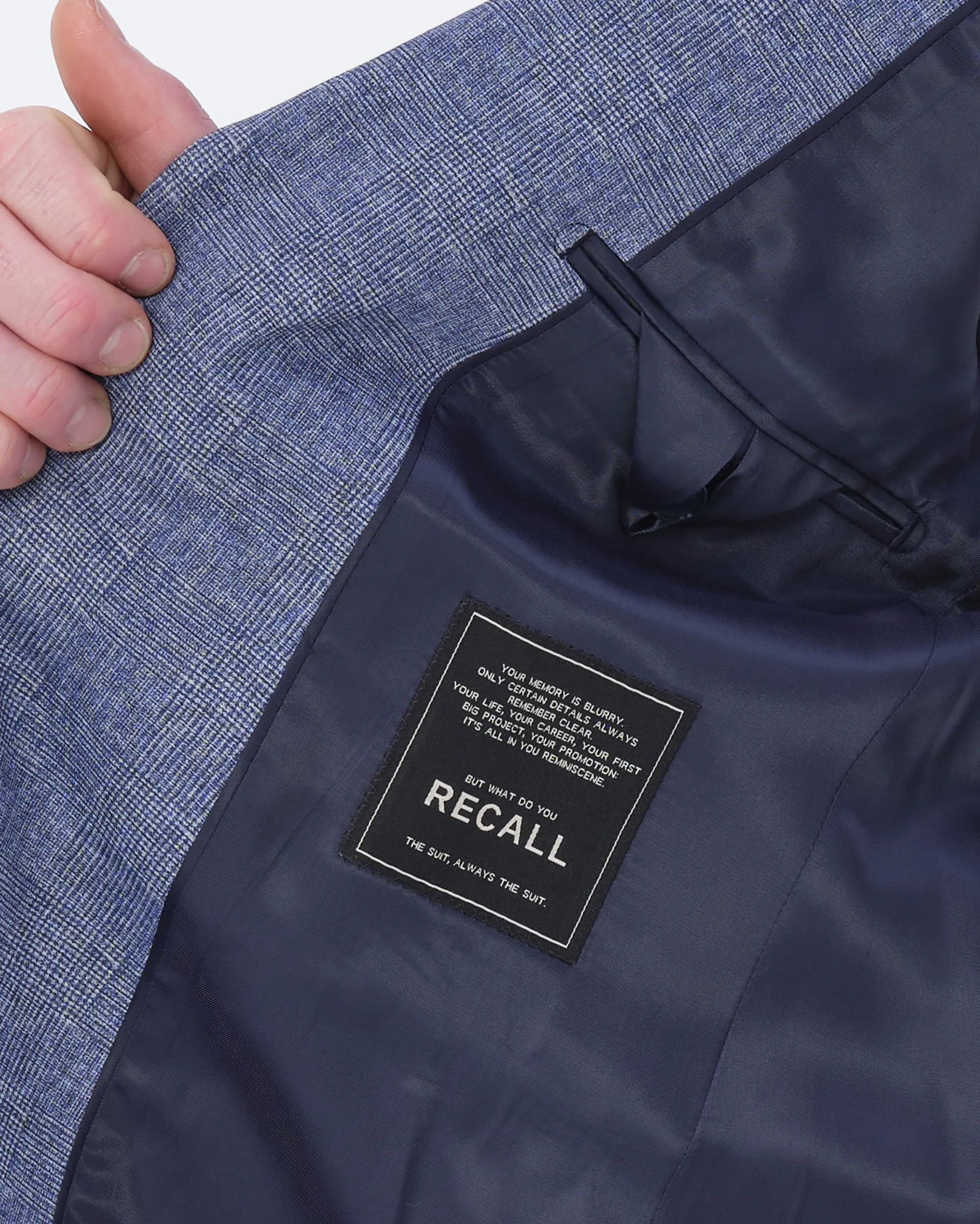Recall - Mix & Match Colbert Blauw kleine ruit 083372-001-102