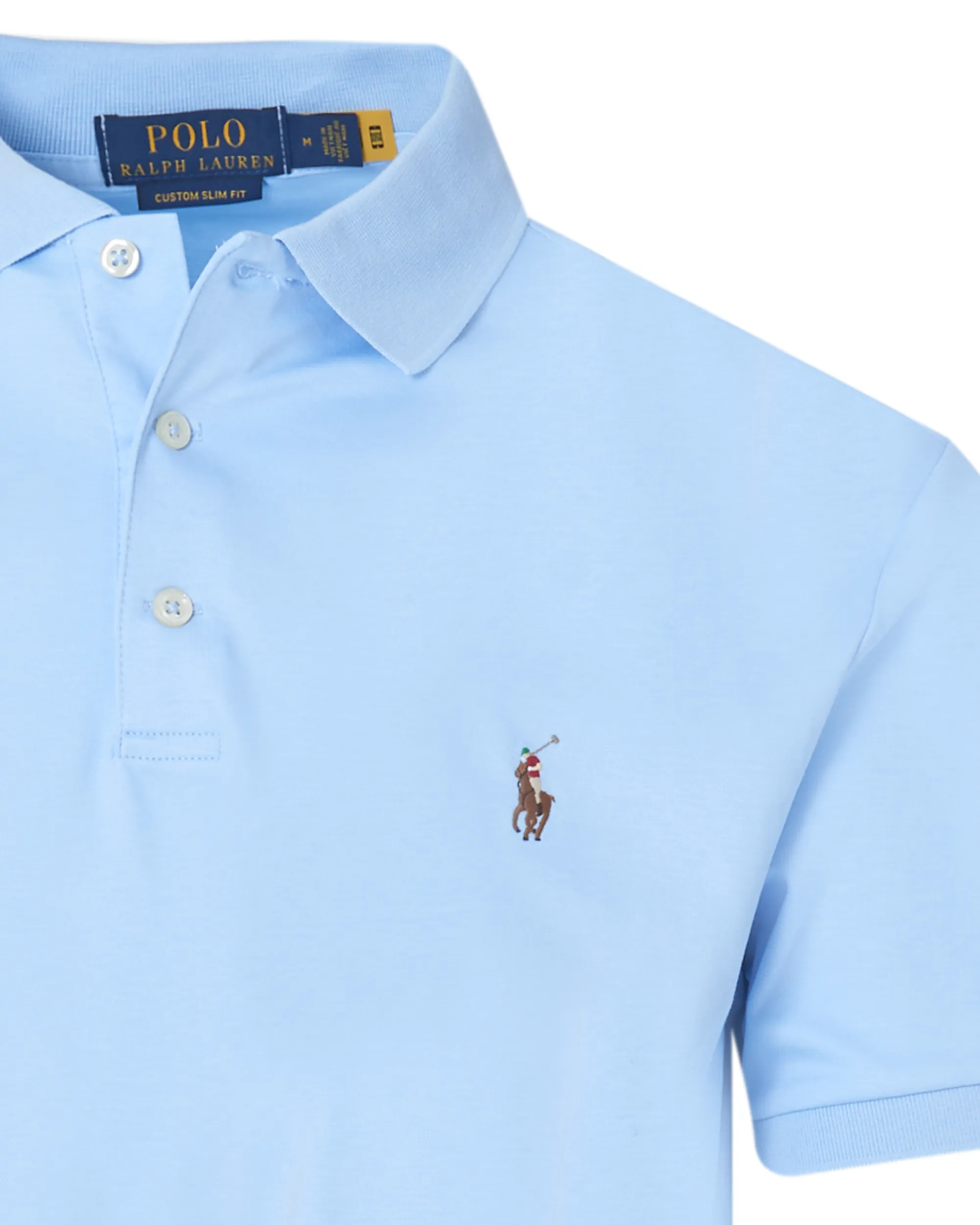 Polo Ralph Lauren Slim Fit Soft Touch Polo KM Licht blauw 083447-001-L