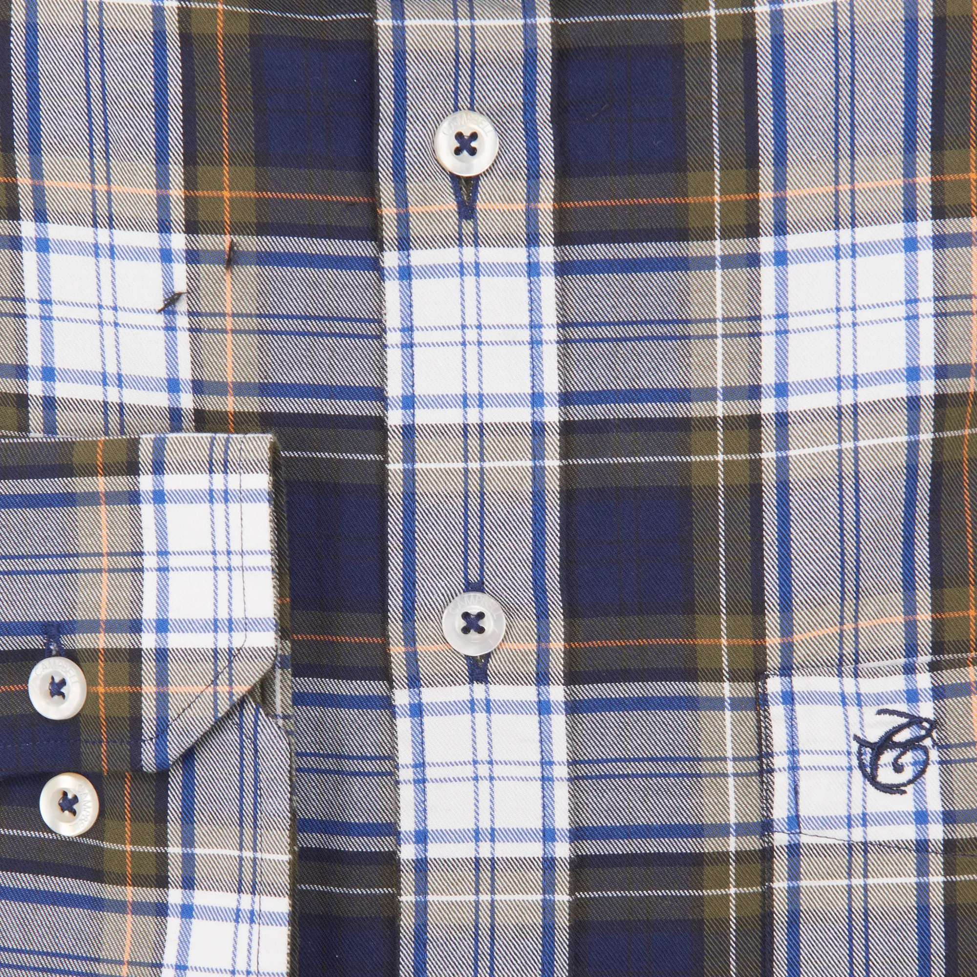 Campbell Casual Overhemd LM Navy grote ruit 084127-003