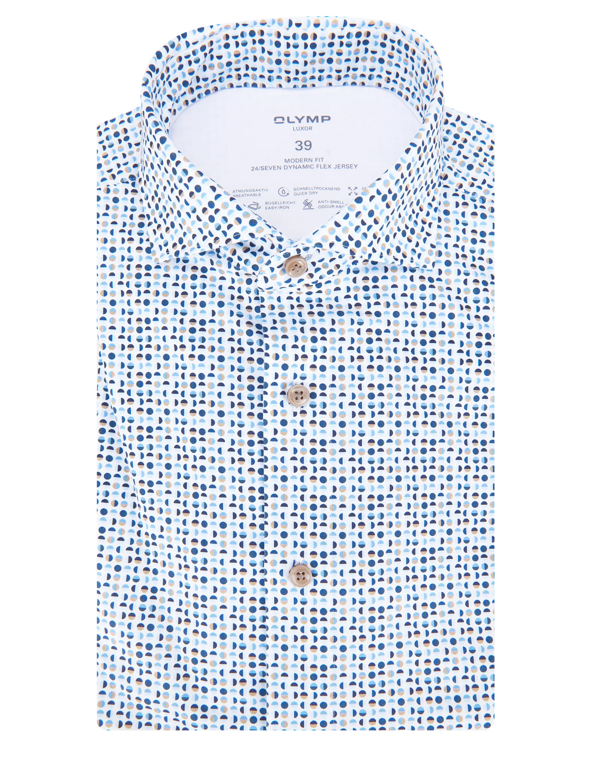 OLYMP Overhemd LM Blauw dessin 084275-001-47