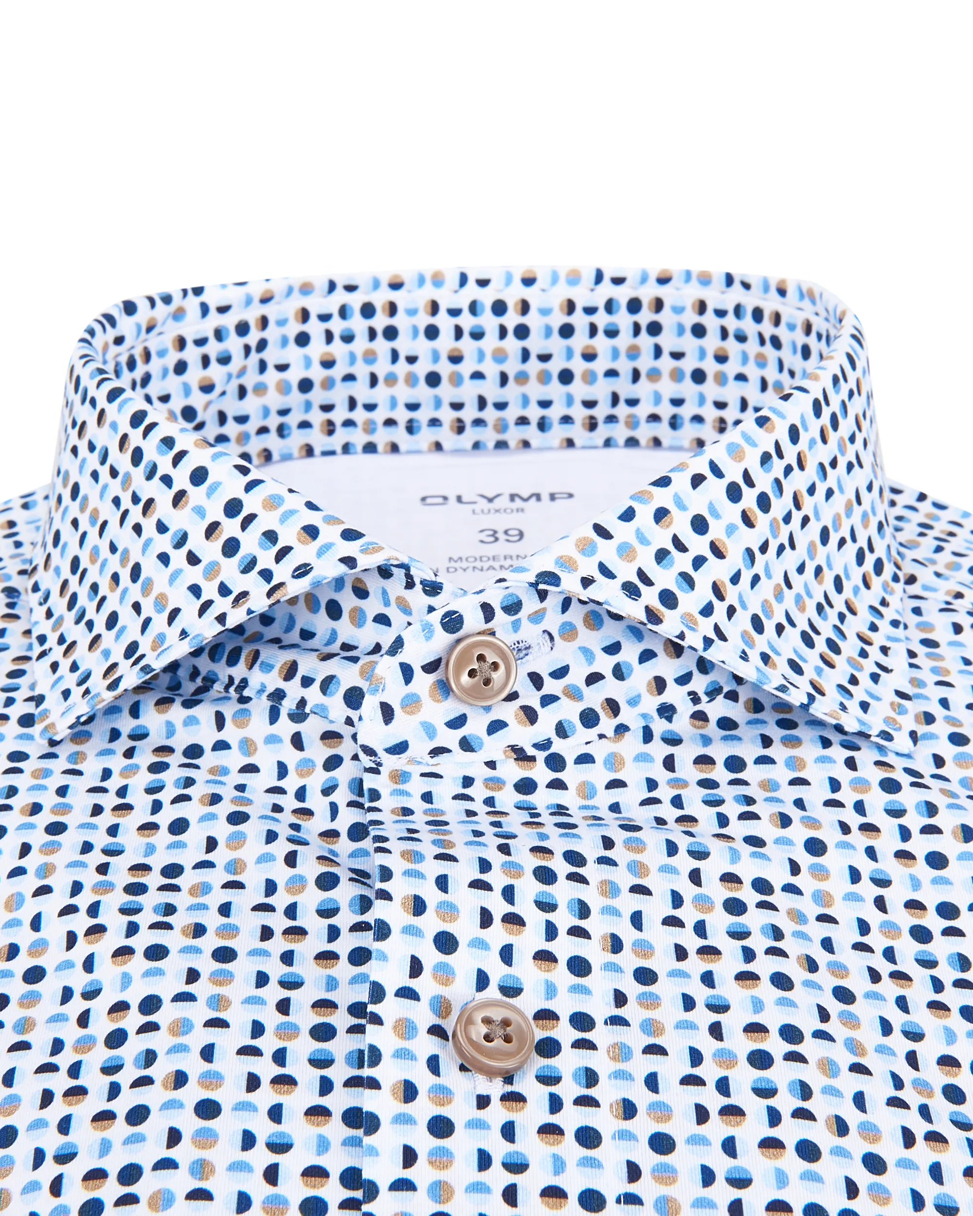 OLYMP Overhemd LM Blauw dessin 084275-001-47