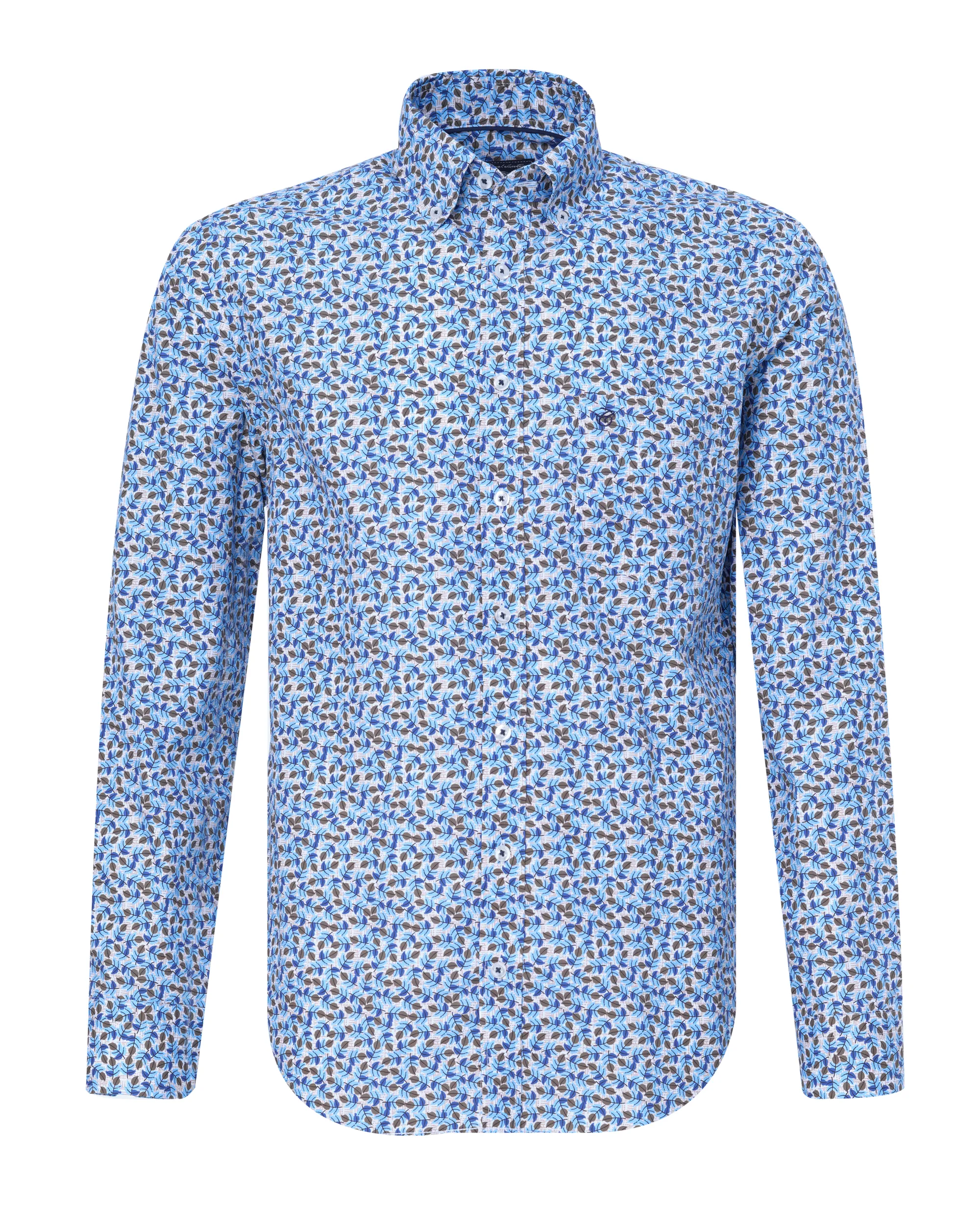 Campbell Casual Overhemd LM Blauw dessin 084662-001-L