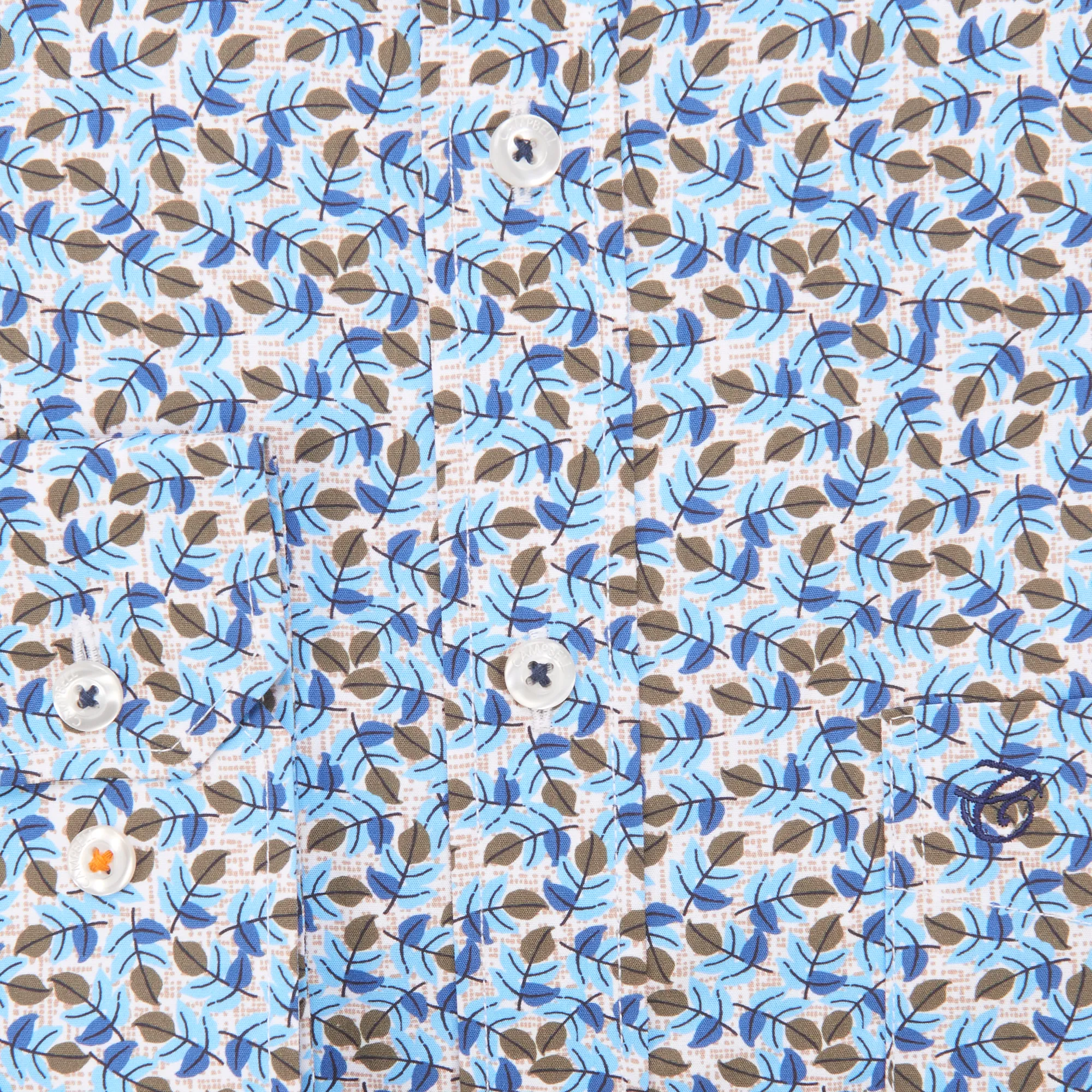 Campbell Casual Overhemd LM Blauw dessin 084662-001-L