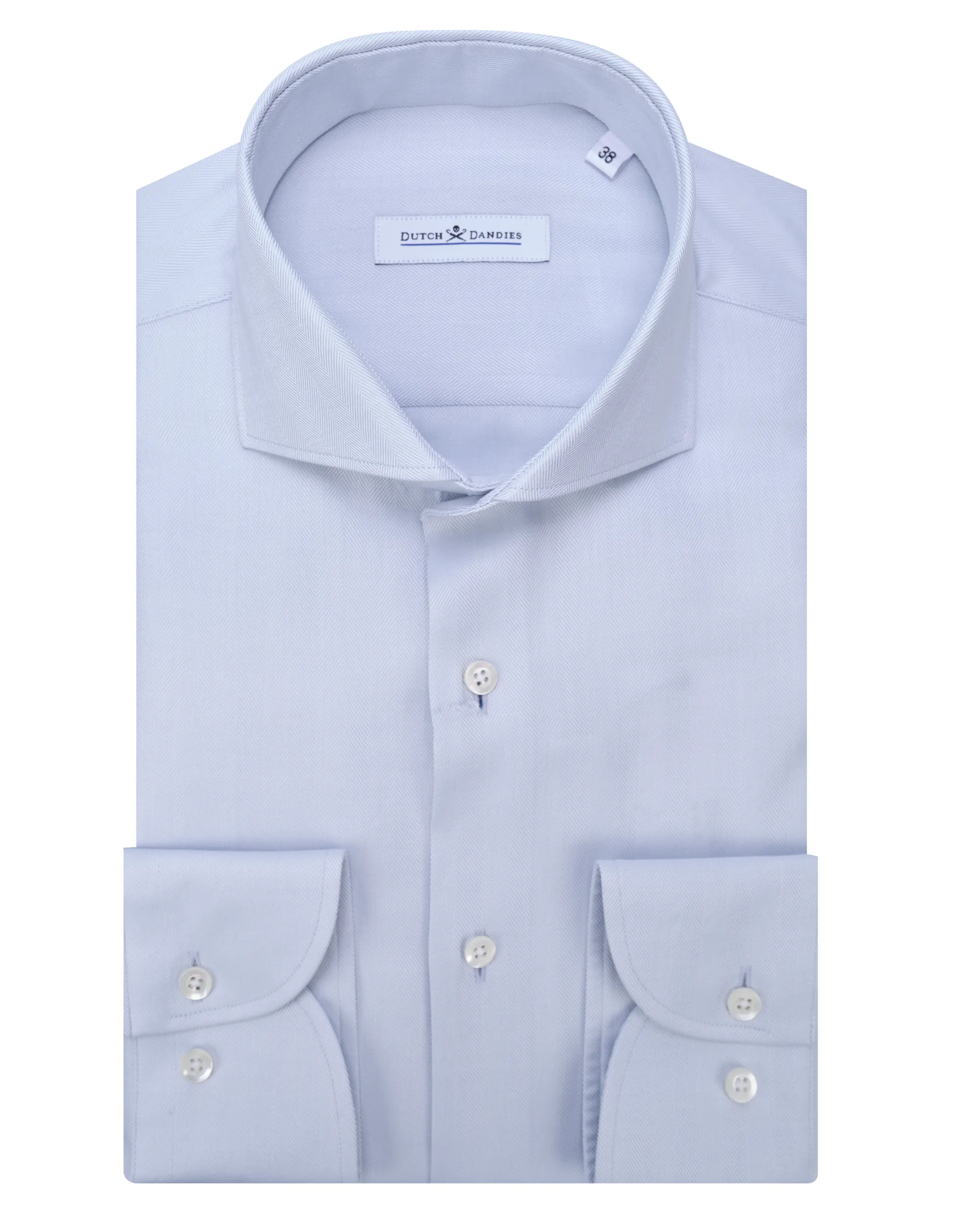 Dutch Dandies Overhemd LM Lichtgrijs uni 084677-004-37