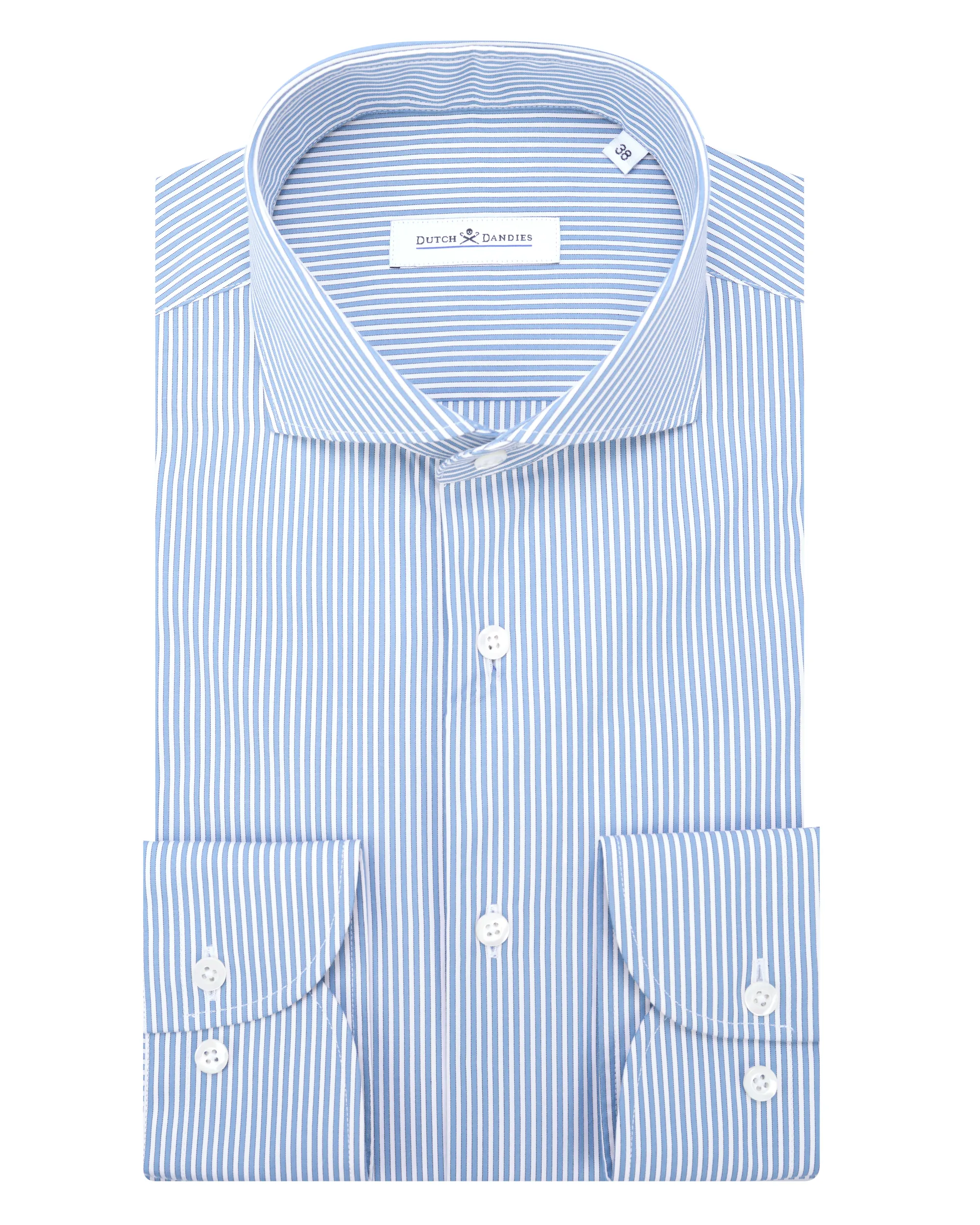 Dutch Dandies Overhemd LM Blauw streep 084679-004-37