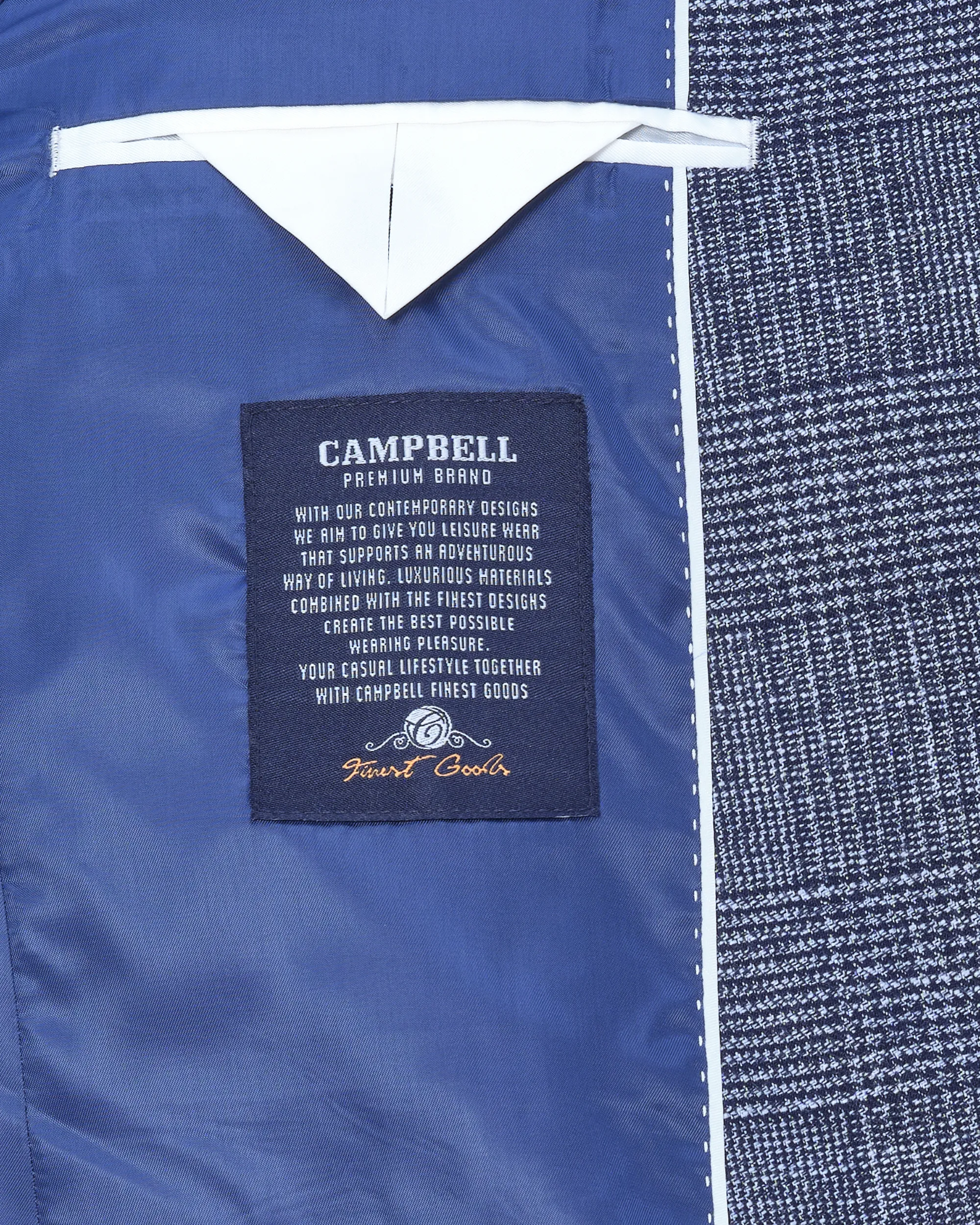 Campbell Blazer Navy grote ruit 084716-001-48
