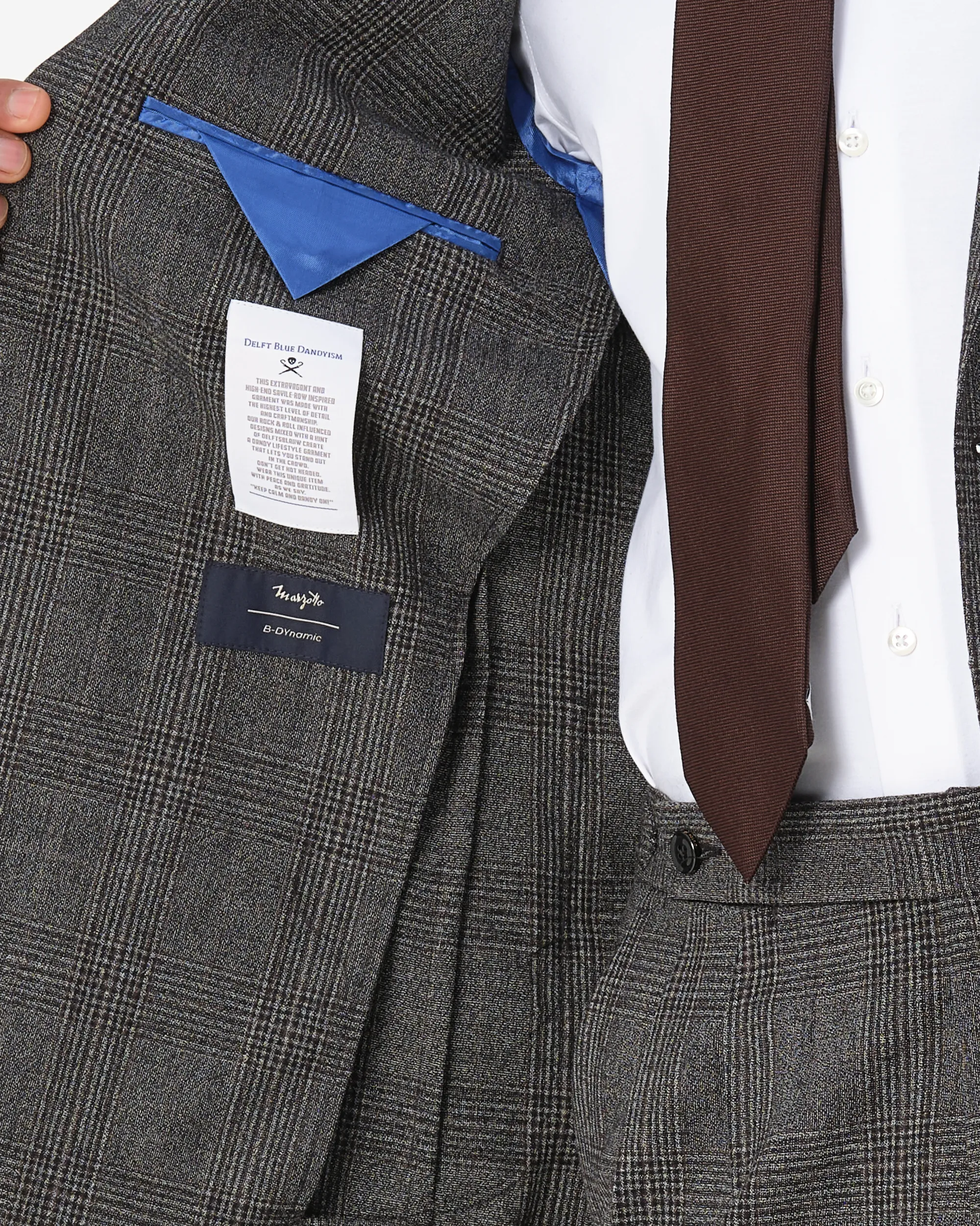 Dutch Dandies Pak Donkergrijs grote ruit 084762-001-37