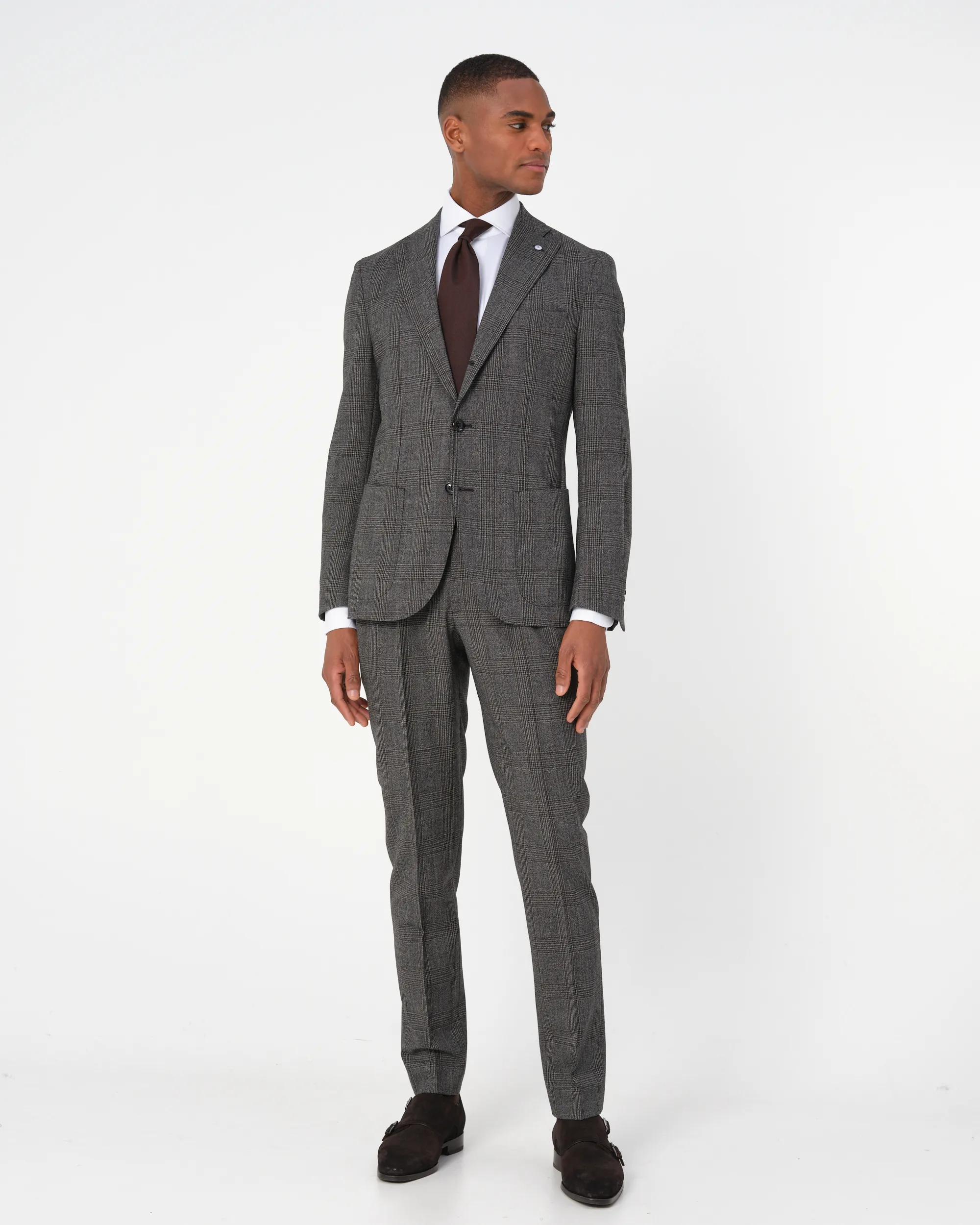 Dutch Dandies Pak Donkergrijs grote ruit 084762-001-37