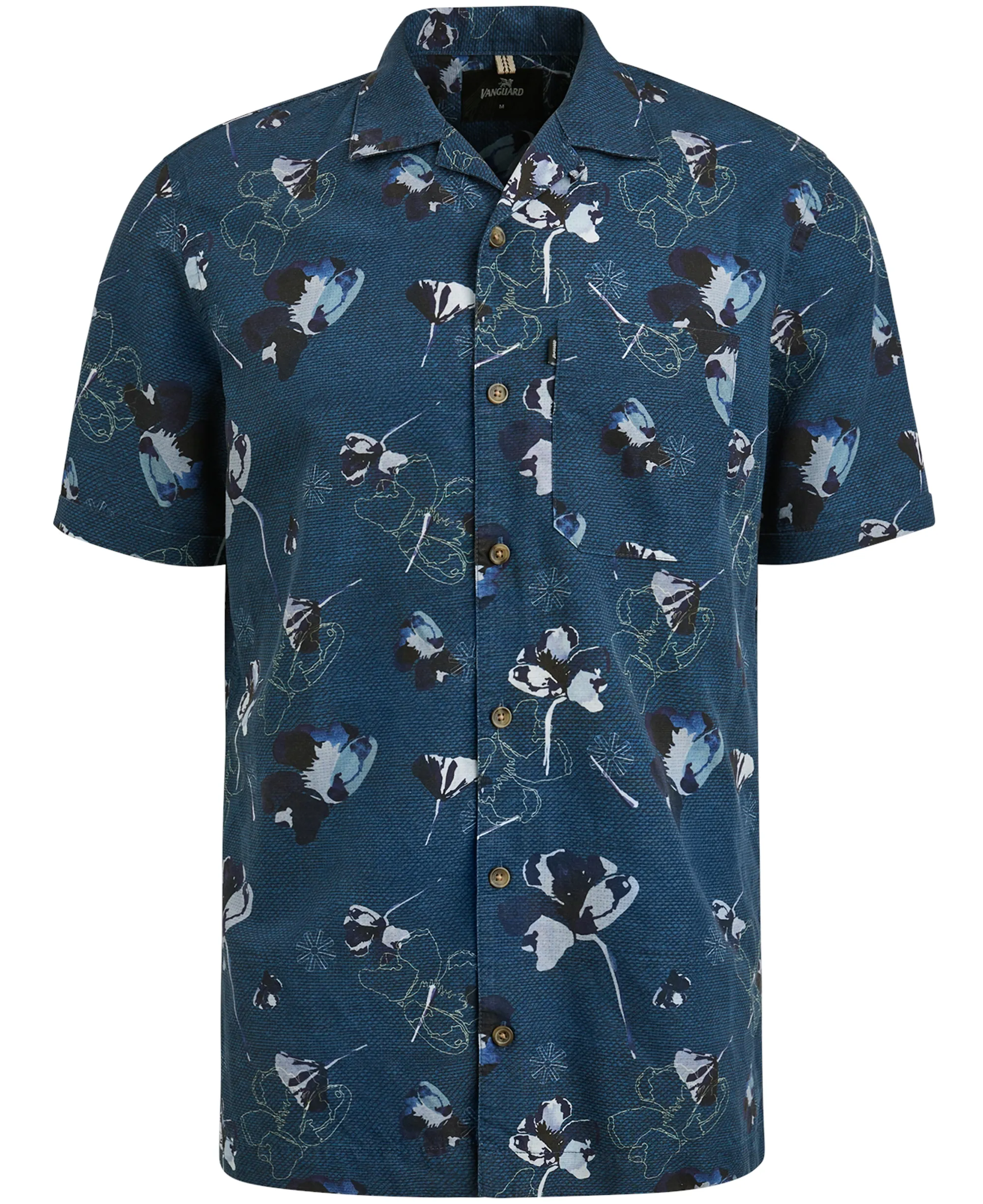 Vanguard Casual Overhemd KM Blauw 085752-001-L