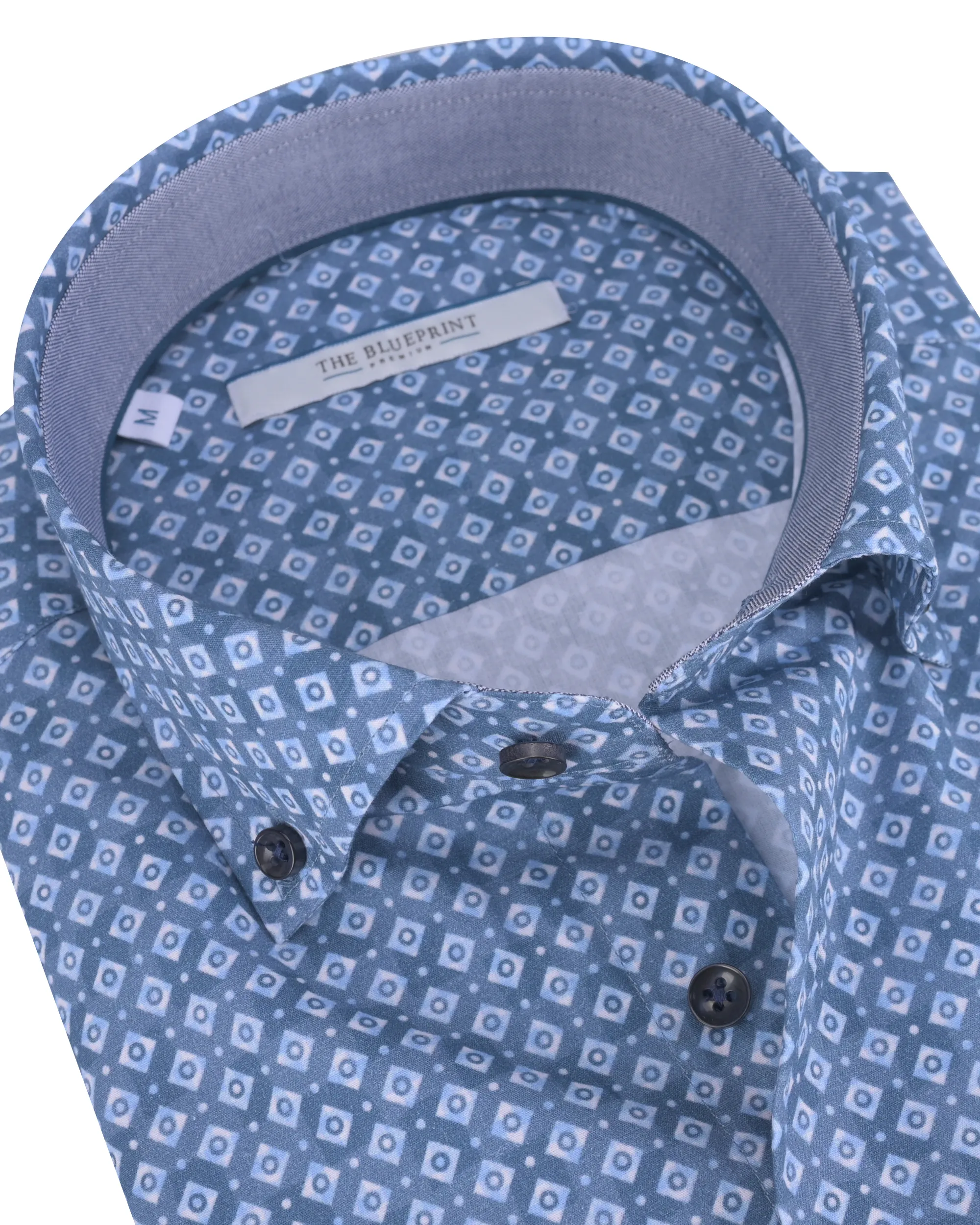 The Blueprint Premium - Overhemd LM Blauw dessin 086636-001-L