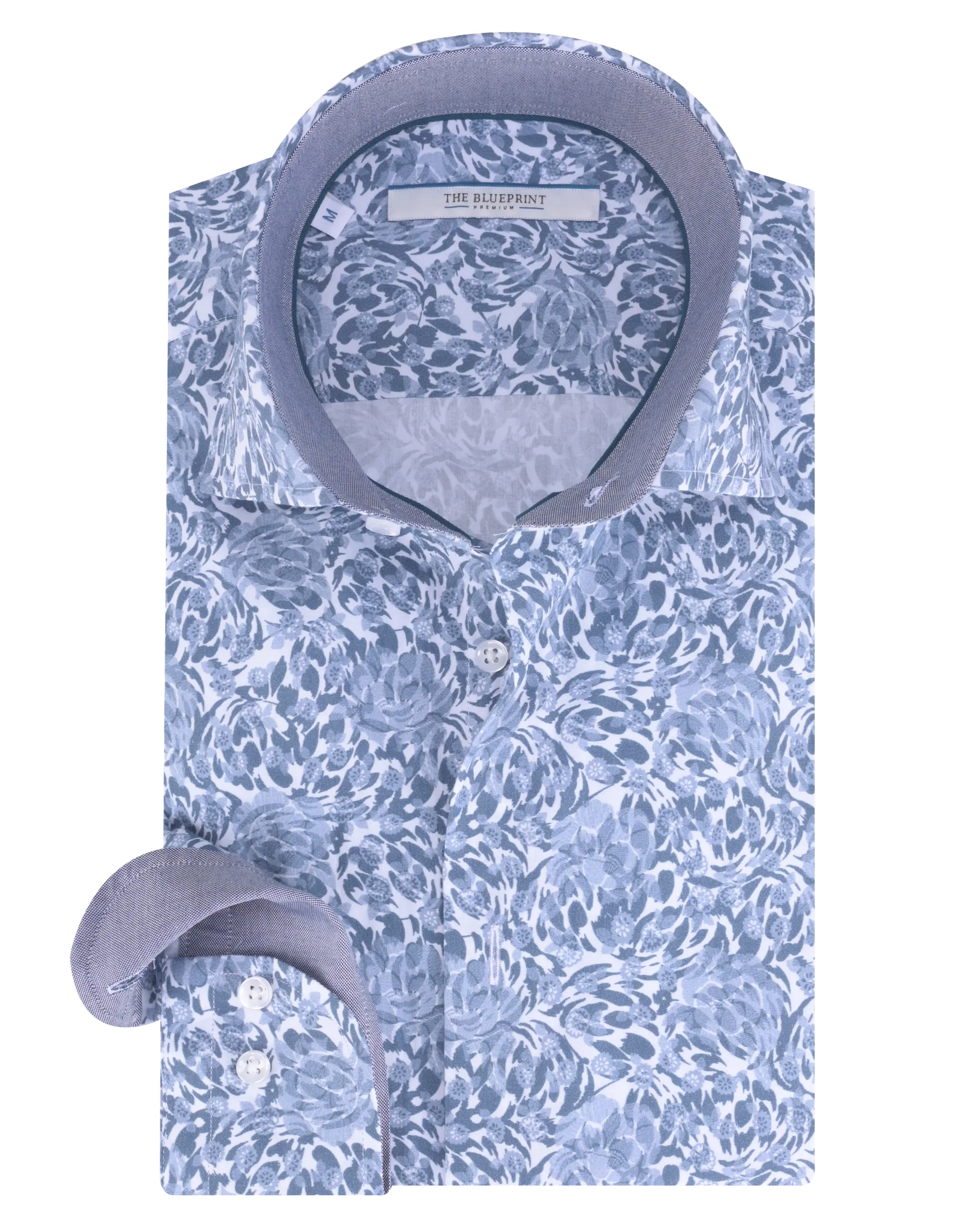 The Blueprint Premium - Overhemd LM Blauw dessin 086639-001-L