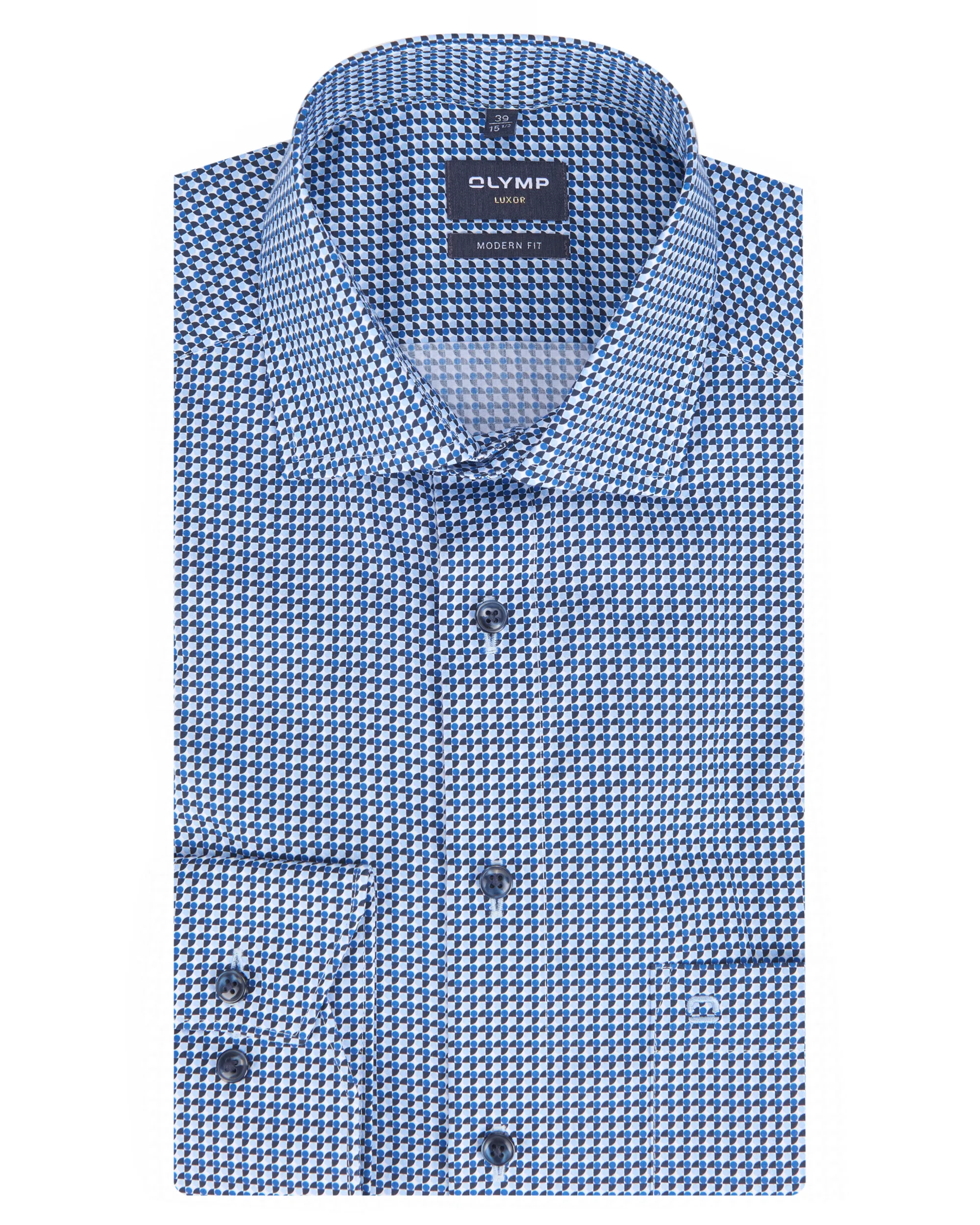 OLYMP Overhemd LM Blauw 086747-001-37