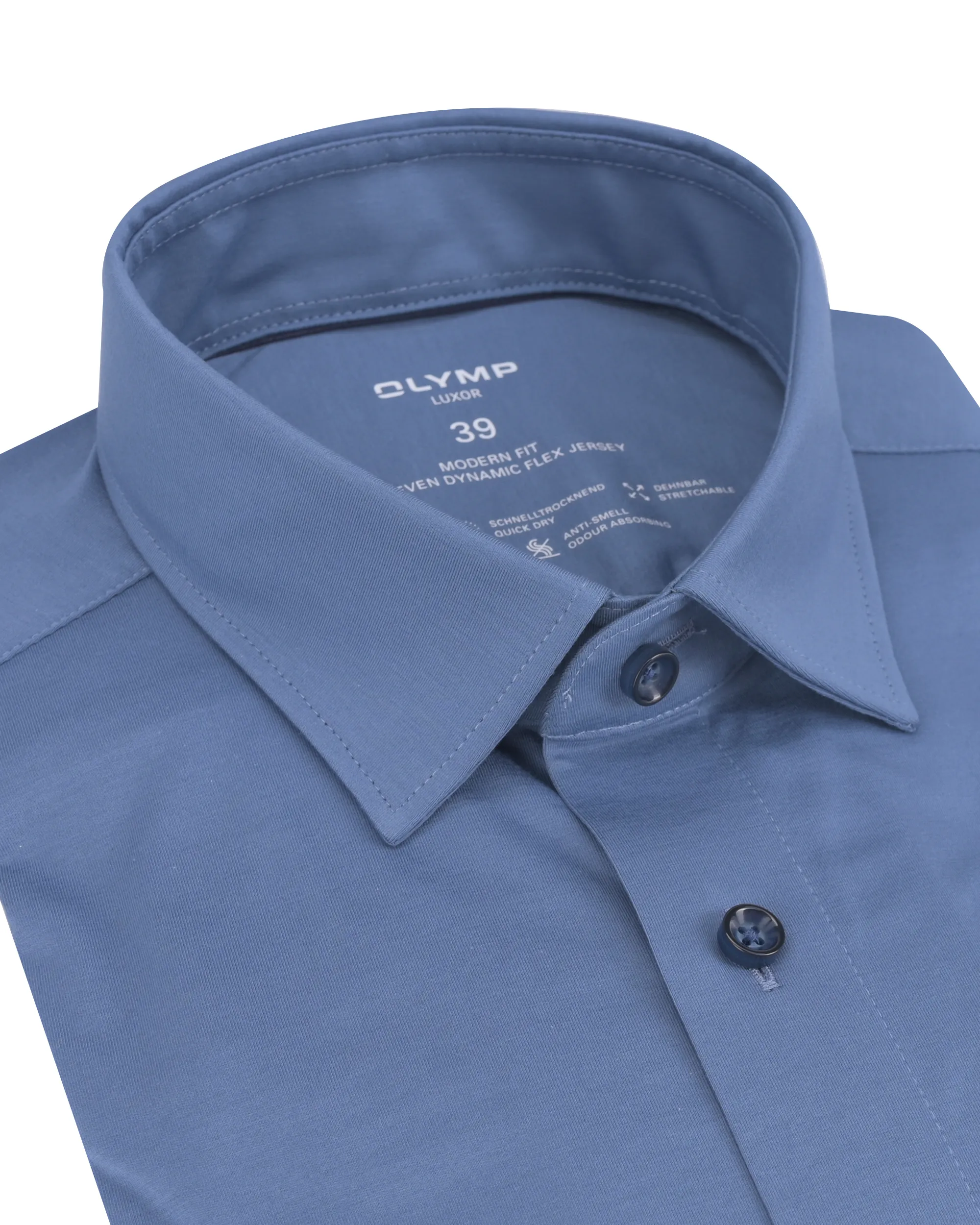 OLYMP 24/7 Luxor Modern Fit Overhemd LM Blauw 086757-001-37
