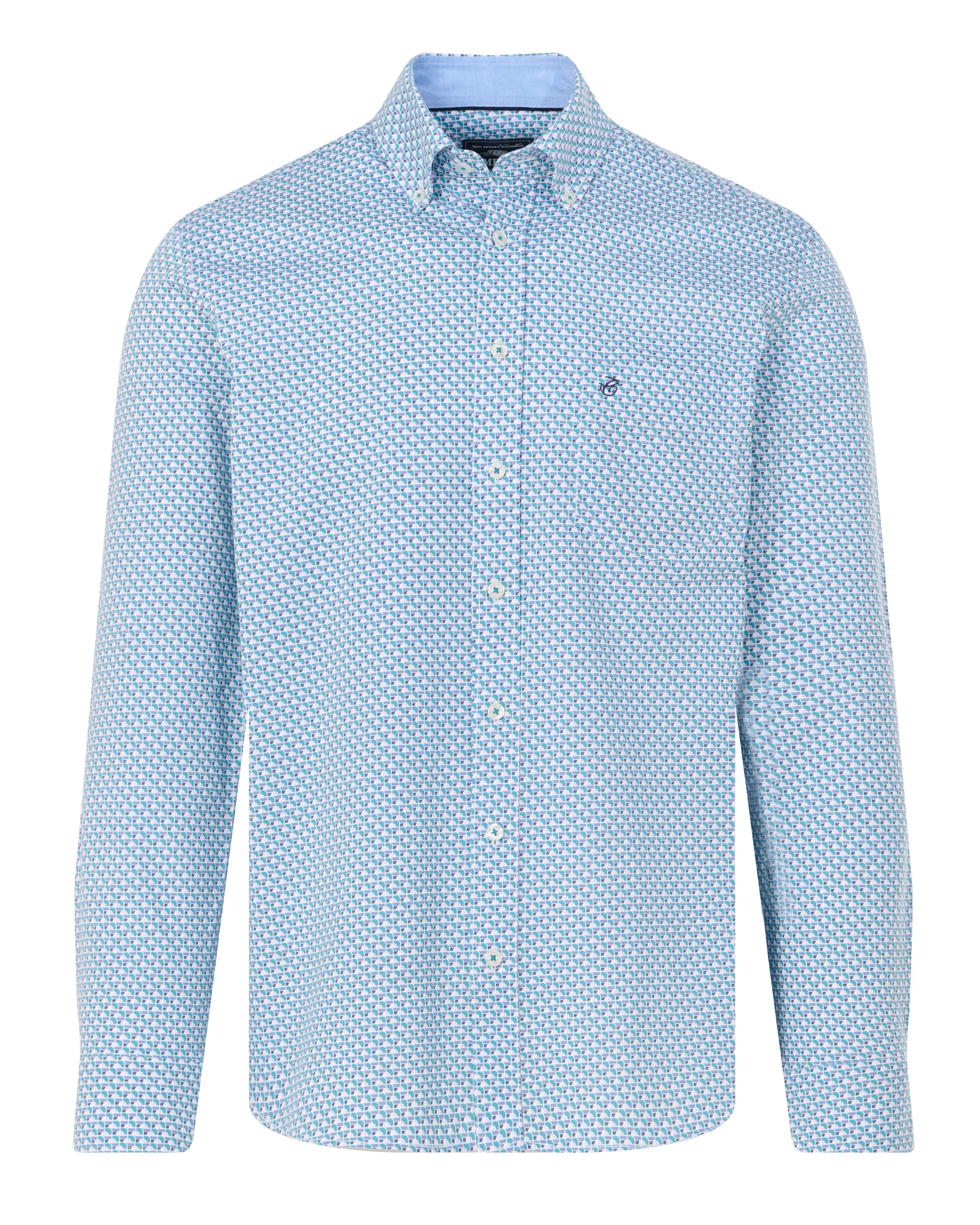 Campbell Casual Overhemd LM Brittany Blue dessin 088323-001-L