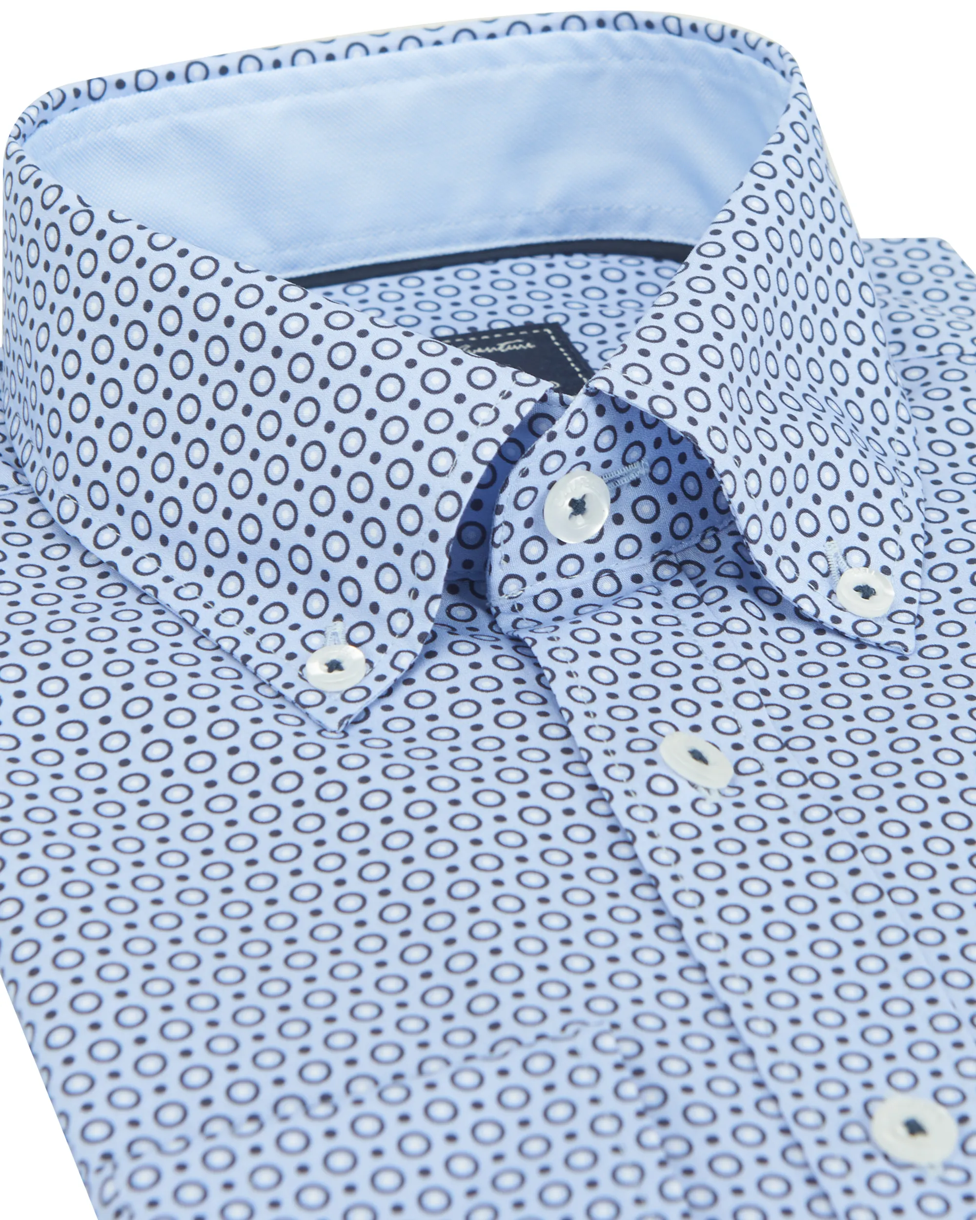 Campbell Casual Overhemd LM Brunnera Blue dessin 088324-002-S