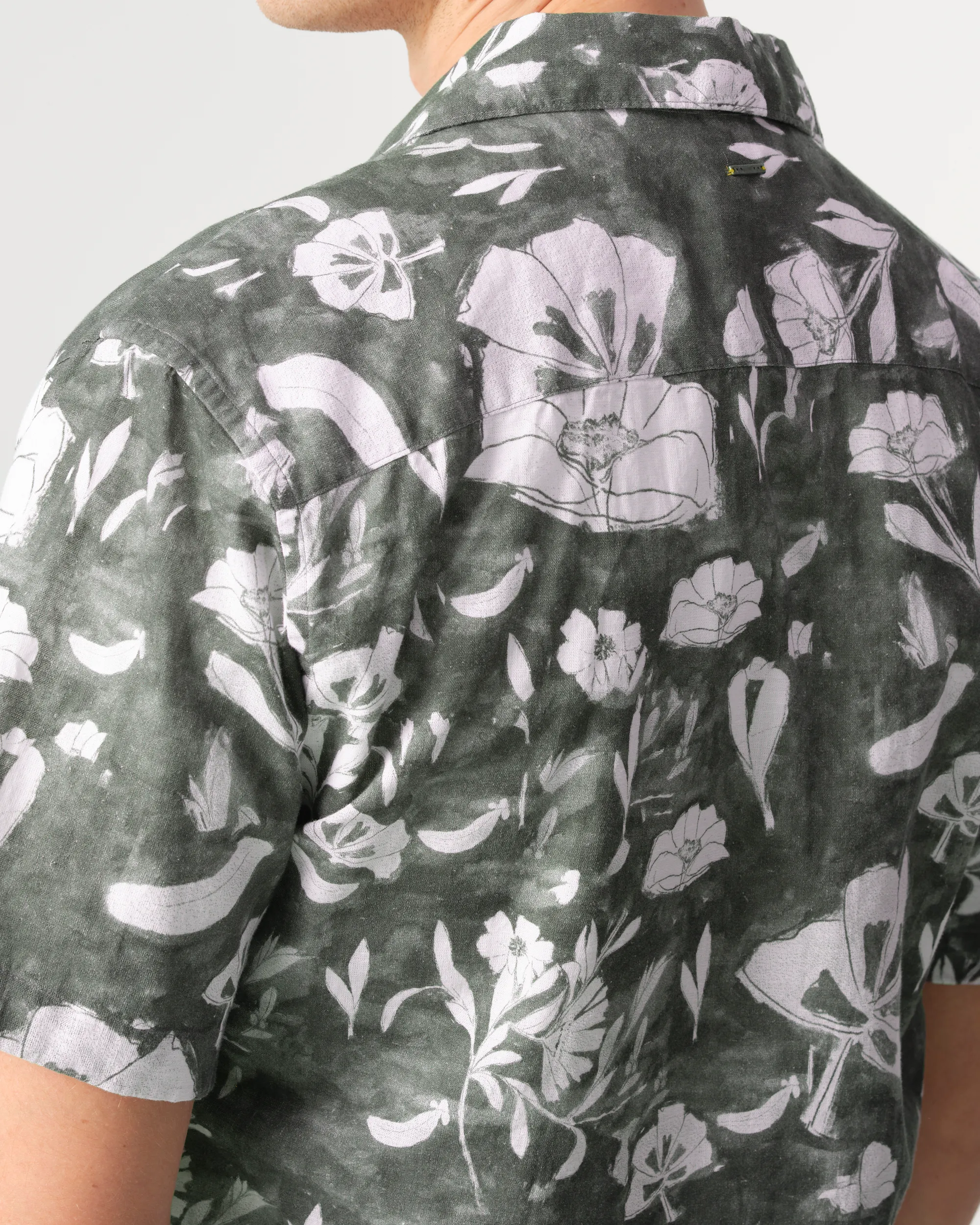 J.C. RAGS Elvis Floral Casual Overhemd KM Burned Green dessin 088398-001-L