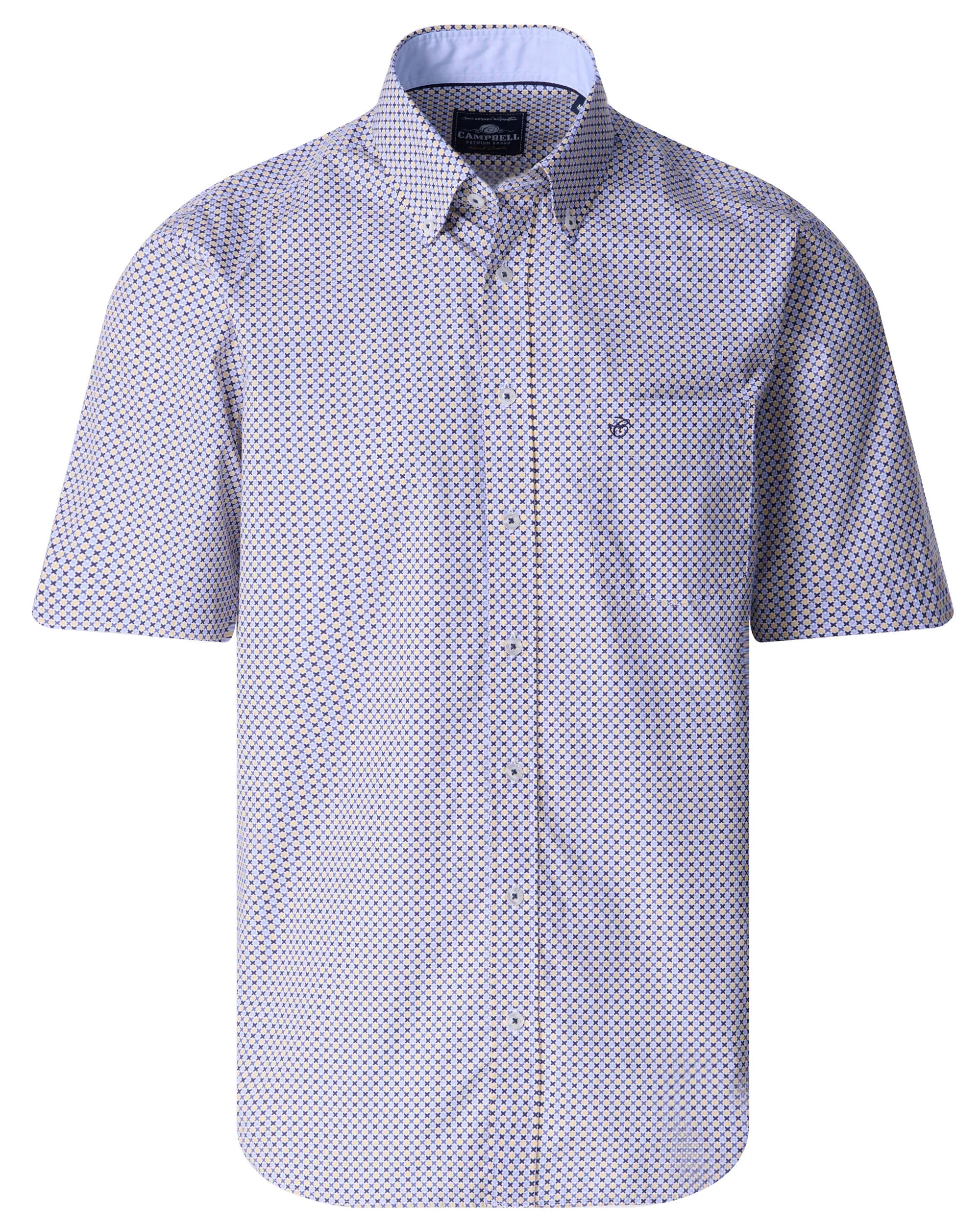 Campbell Casual Overhemd KM New Wheat dessin 089019-002-L