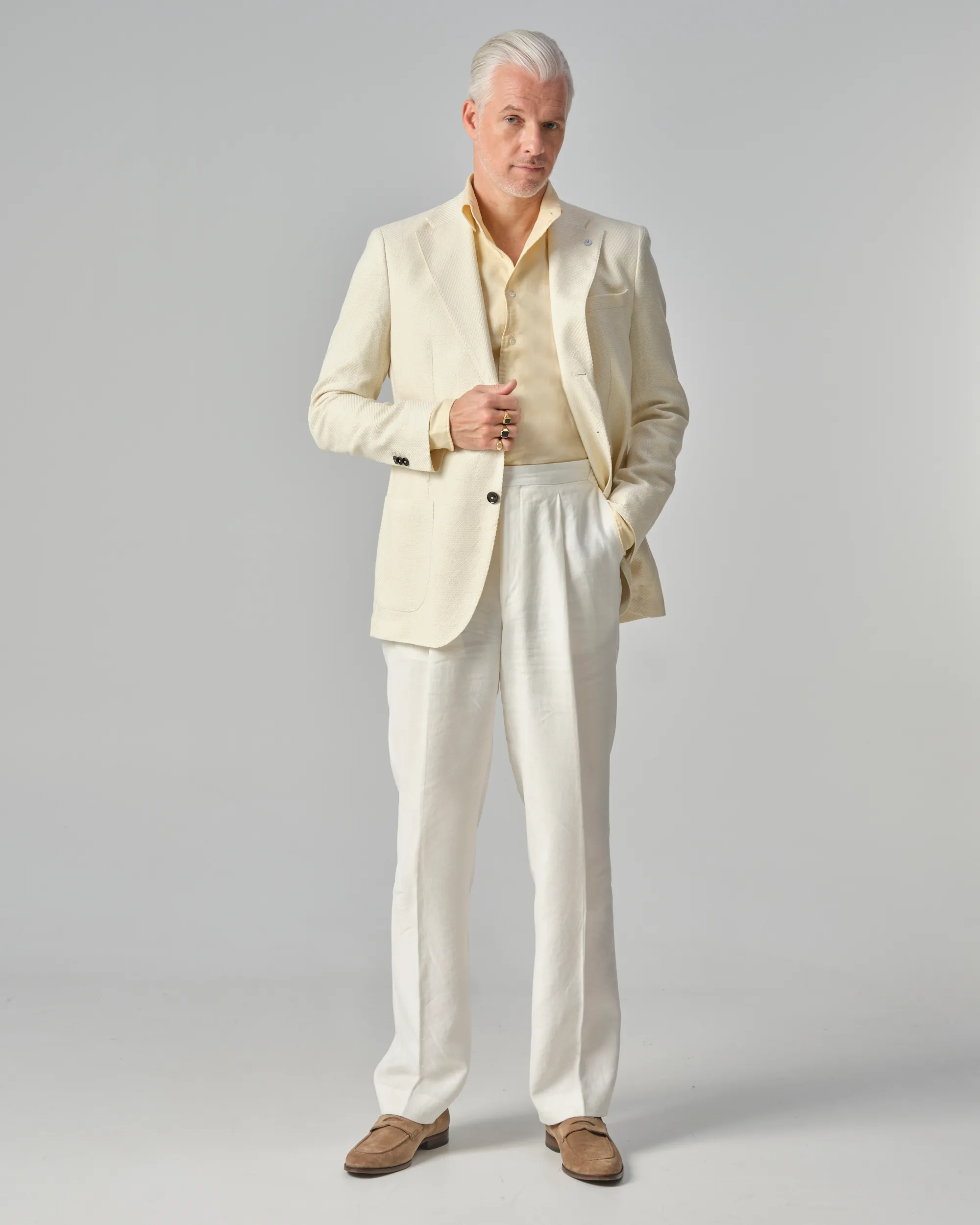 Dutch Dandies Arno Kantelberg Linnen Overhemd LM L. geel uni 089031-003-39
