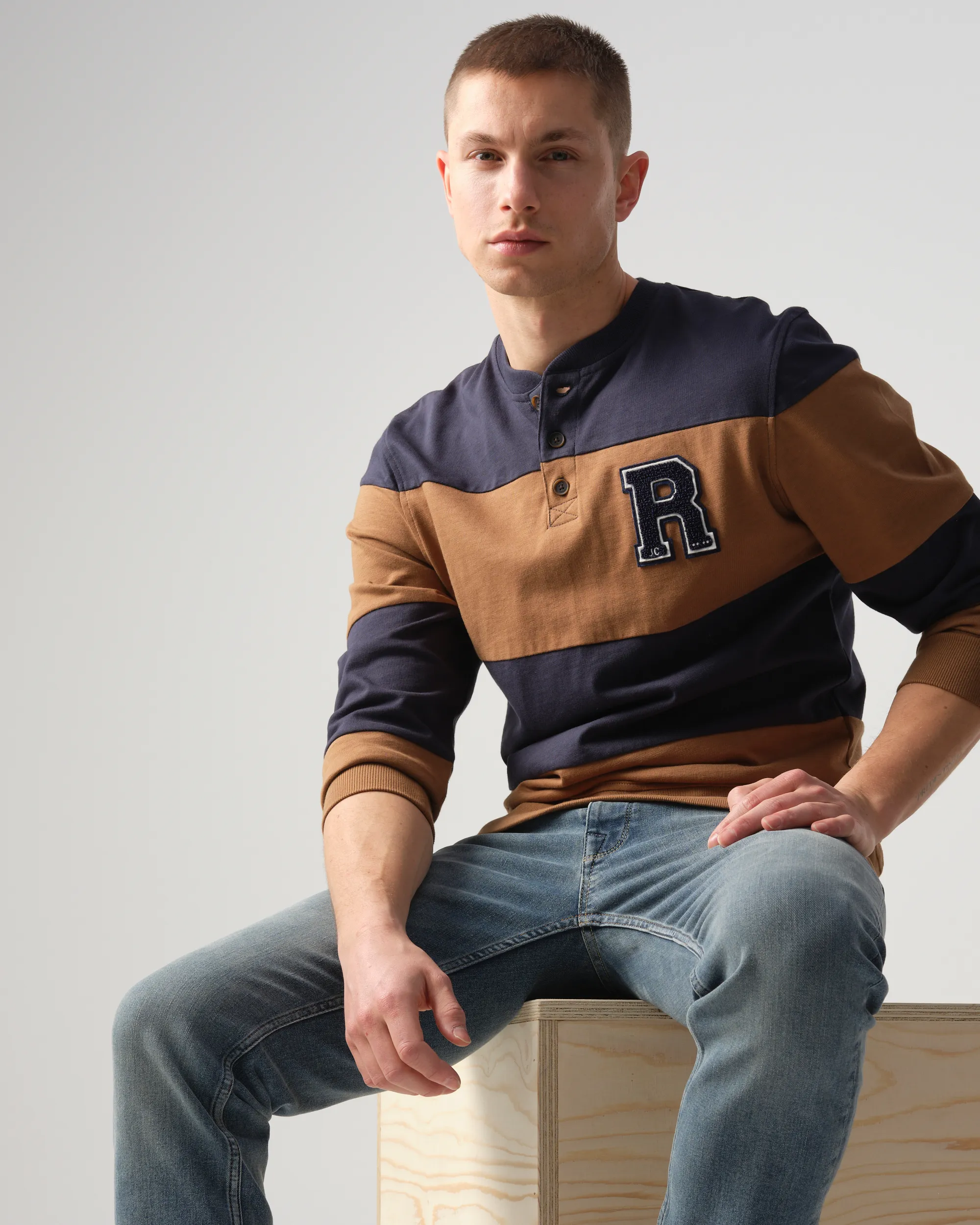 J.C. RAGS Camiel Sweater Bruin 089160-002-L