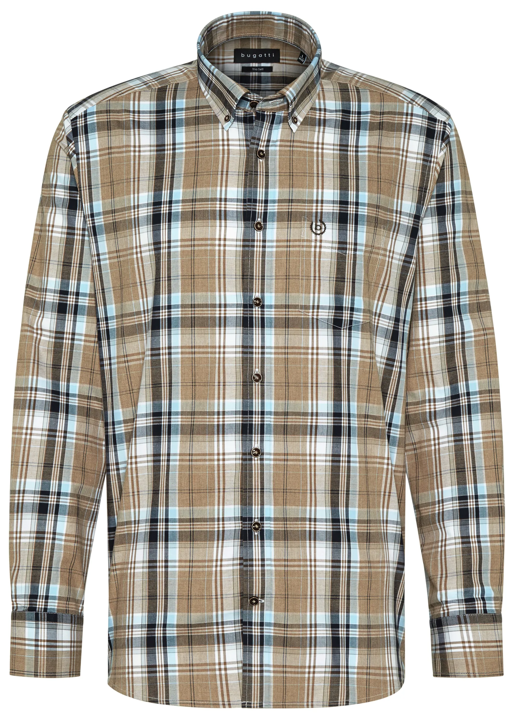 Bugatti clothing Casual Overhemd LM Bruin 090420-001-L