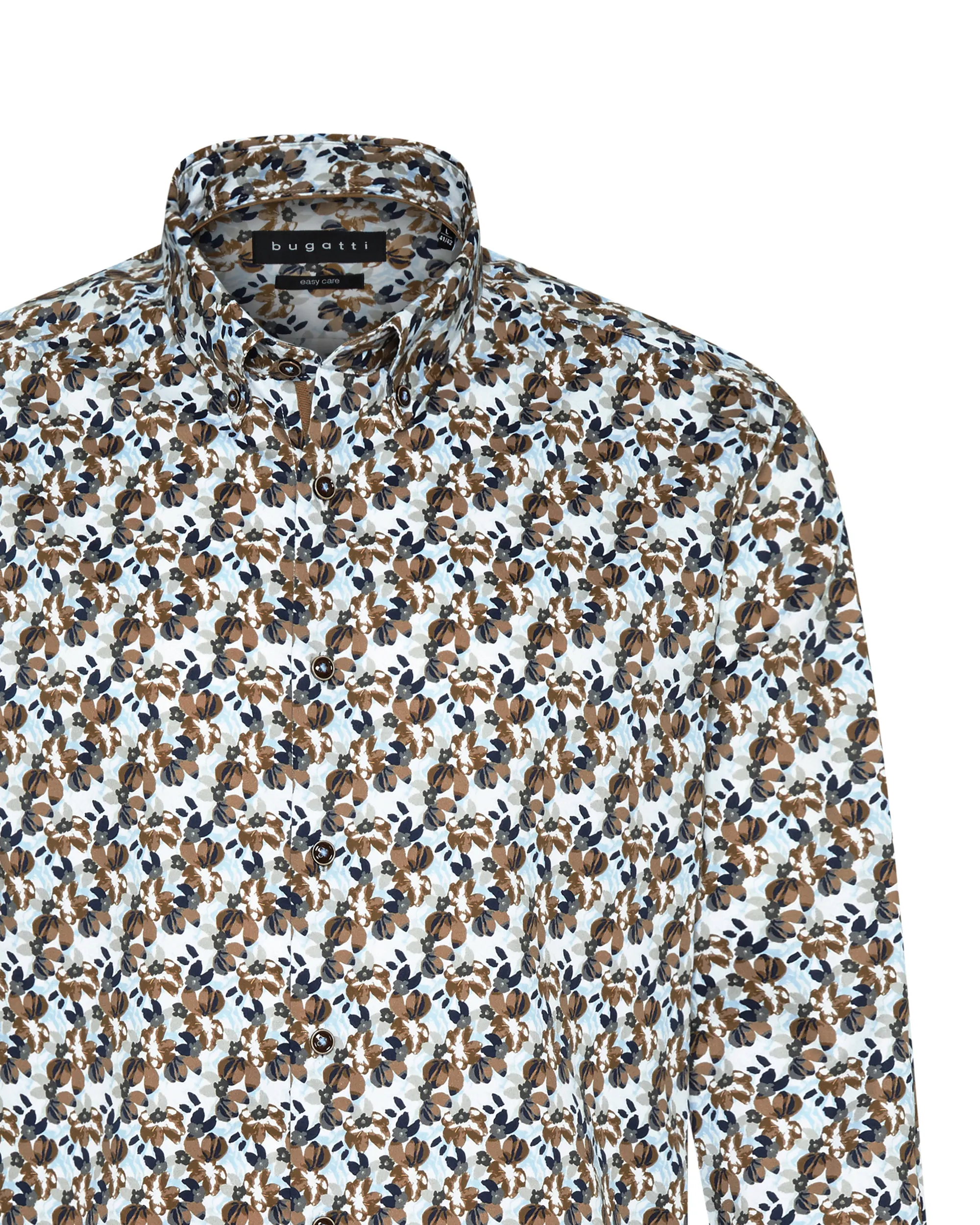 Bugatti clothing Casual Overhemd LM Bruin 090422-001-L
