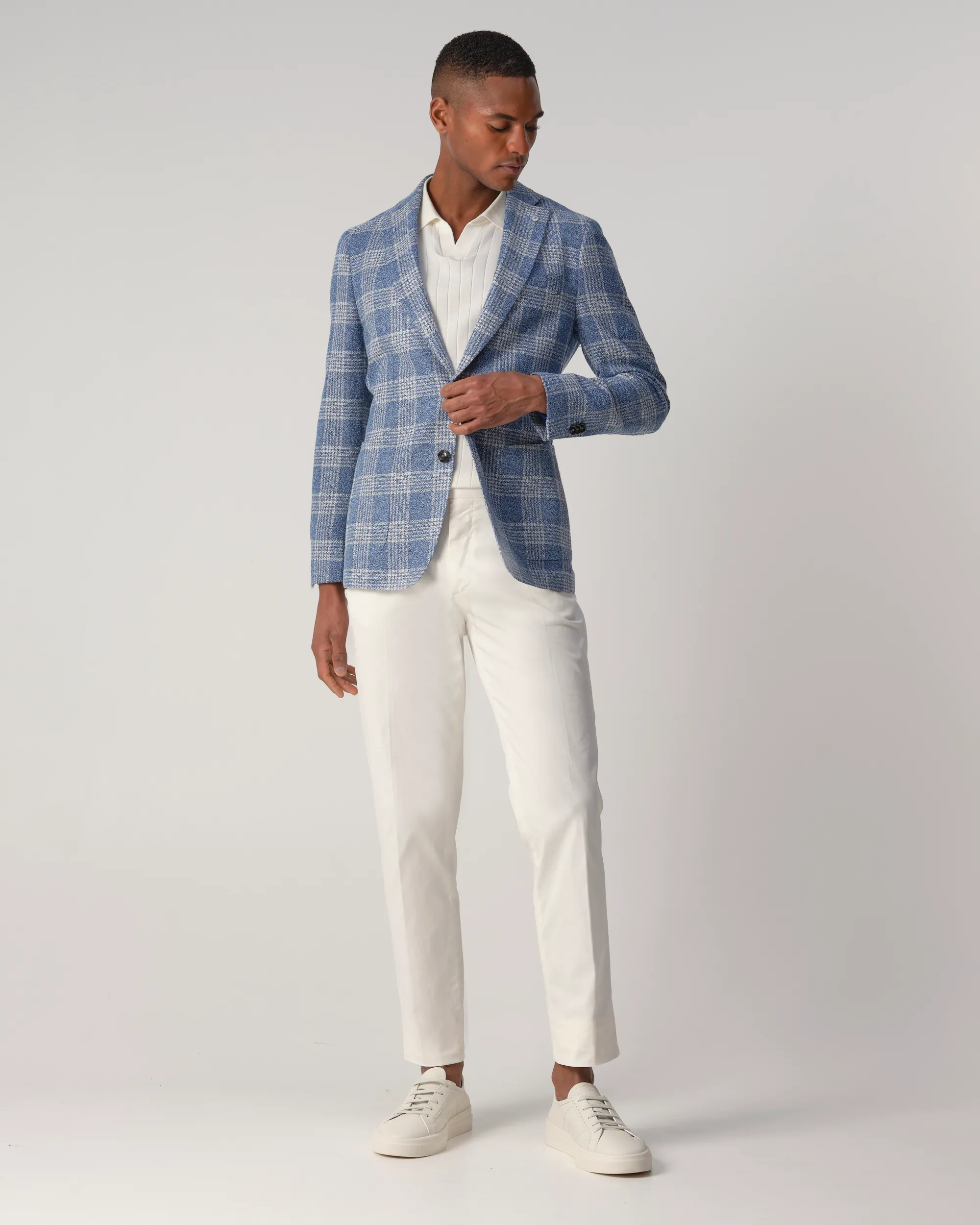 Dutch Dandies Devon Colbert Blauw grote ruit 090608-001-46