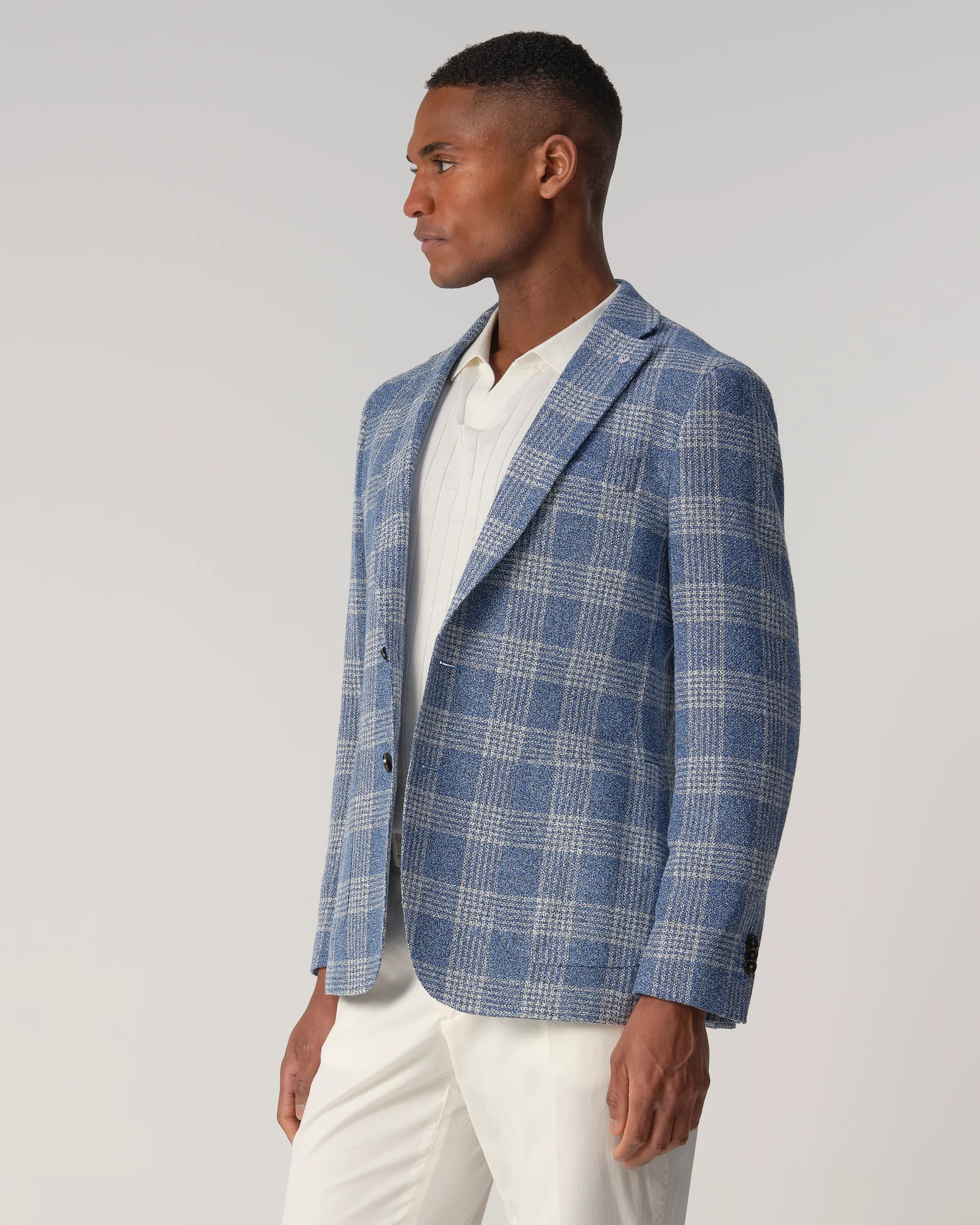 Dutch Dandies Devon Colbert Blauw grote ruit 090608-001-46