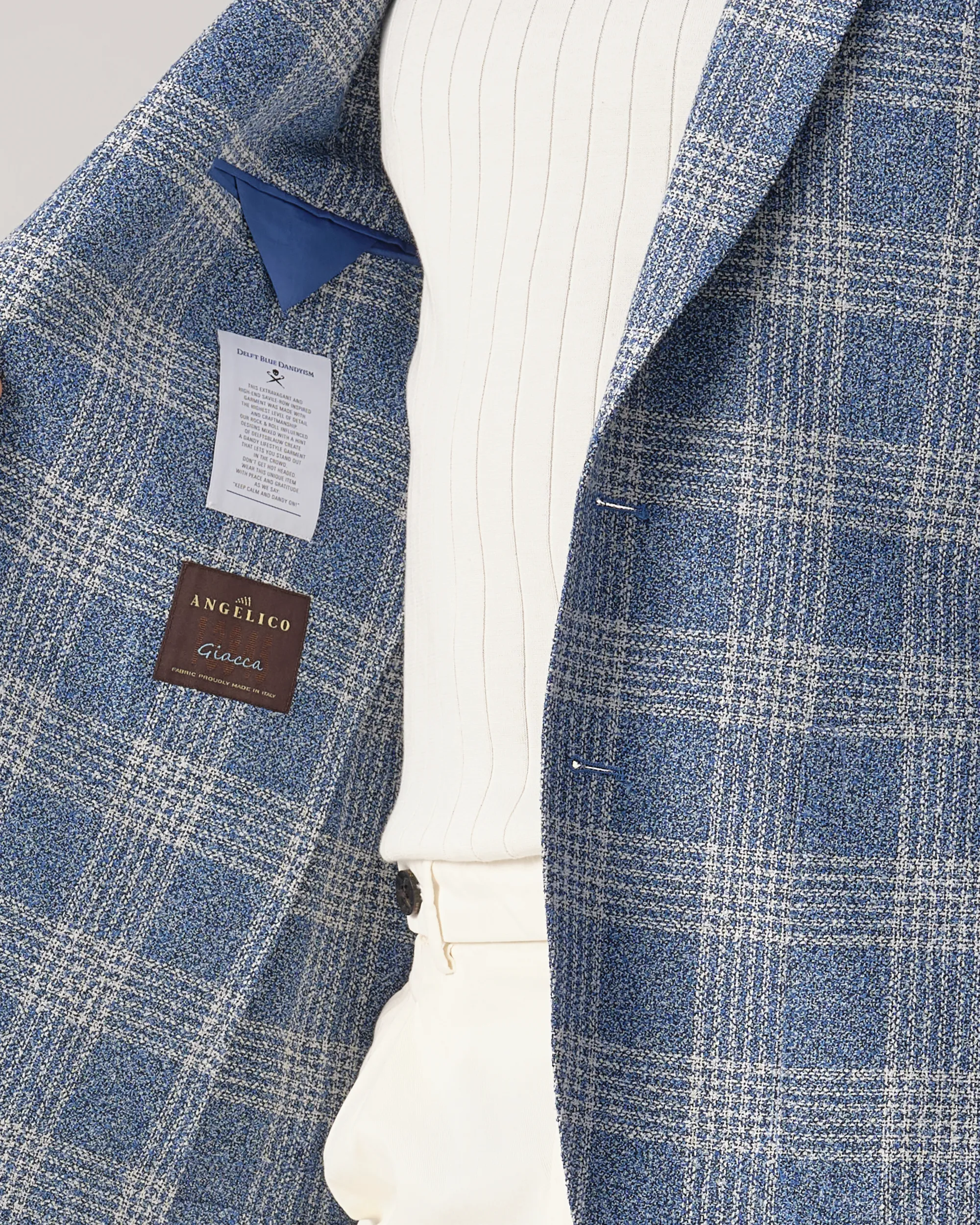 Dutch Dandies Devon Colbert Blauw grote ruit 090608-001-46
