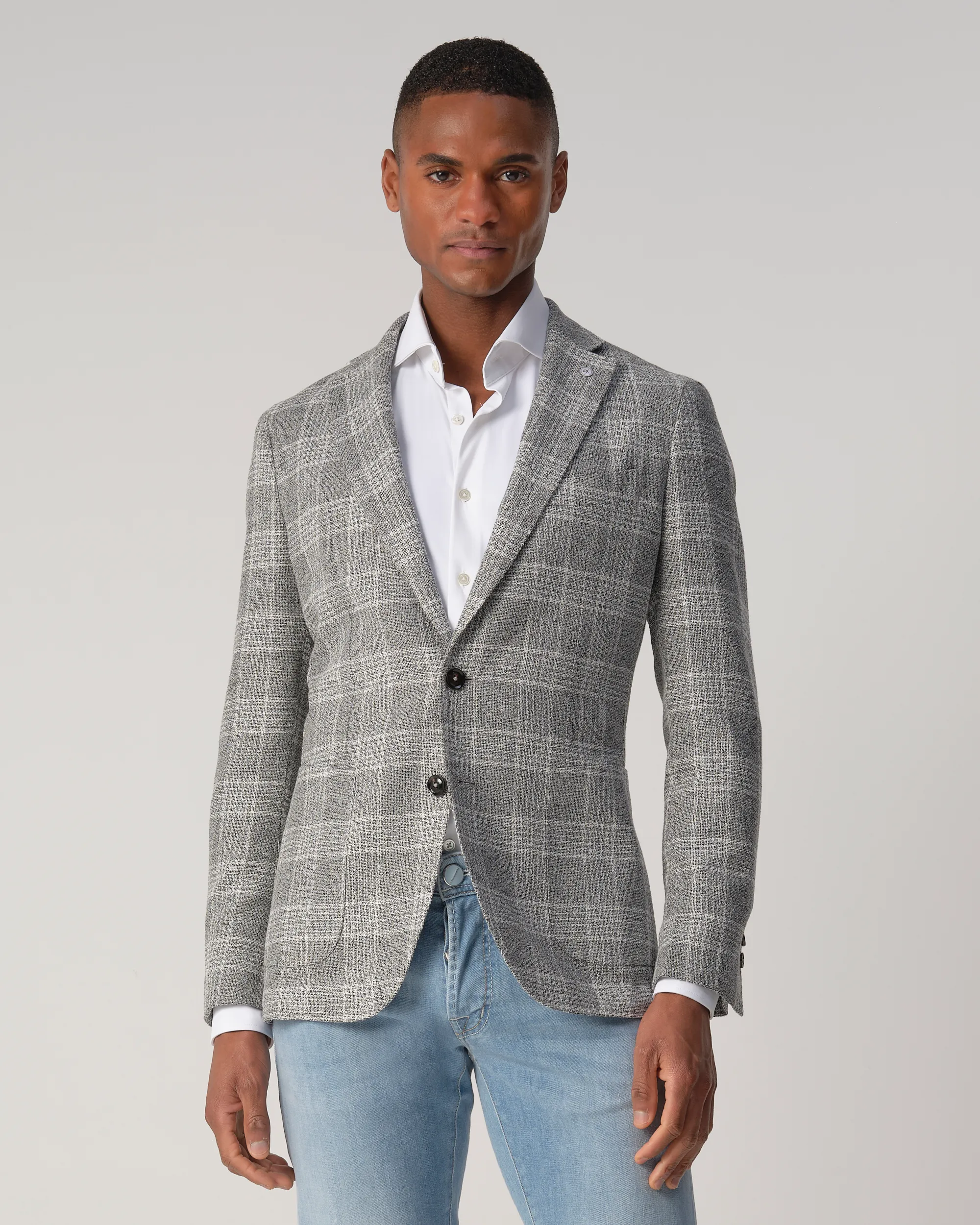Dutch Dandies Devon Colbert Donkergrijs grote ruit 090608-003-46