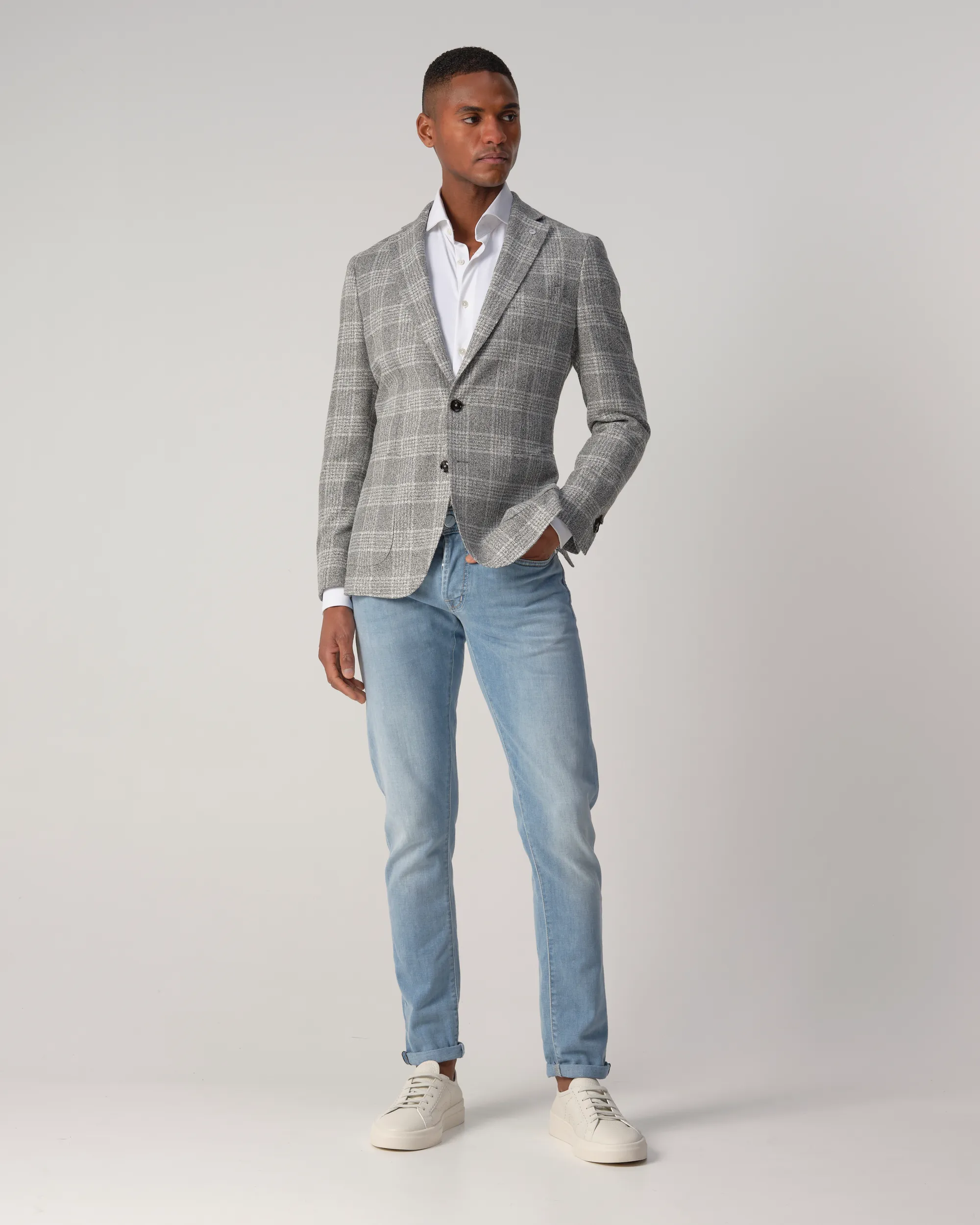 Dutch Dandies Devon Colbert Donkergrijs grote ruit 090608-003-46