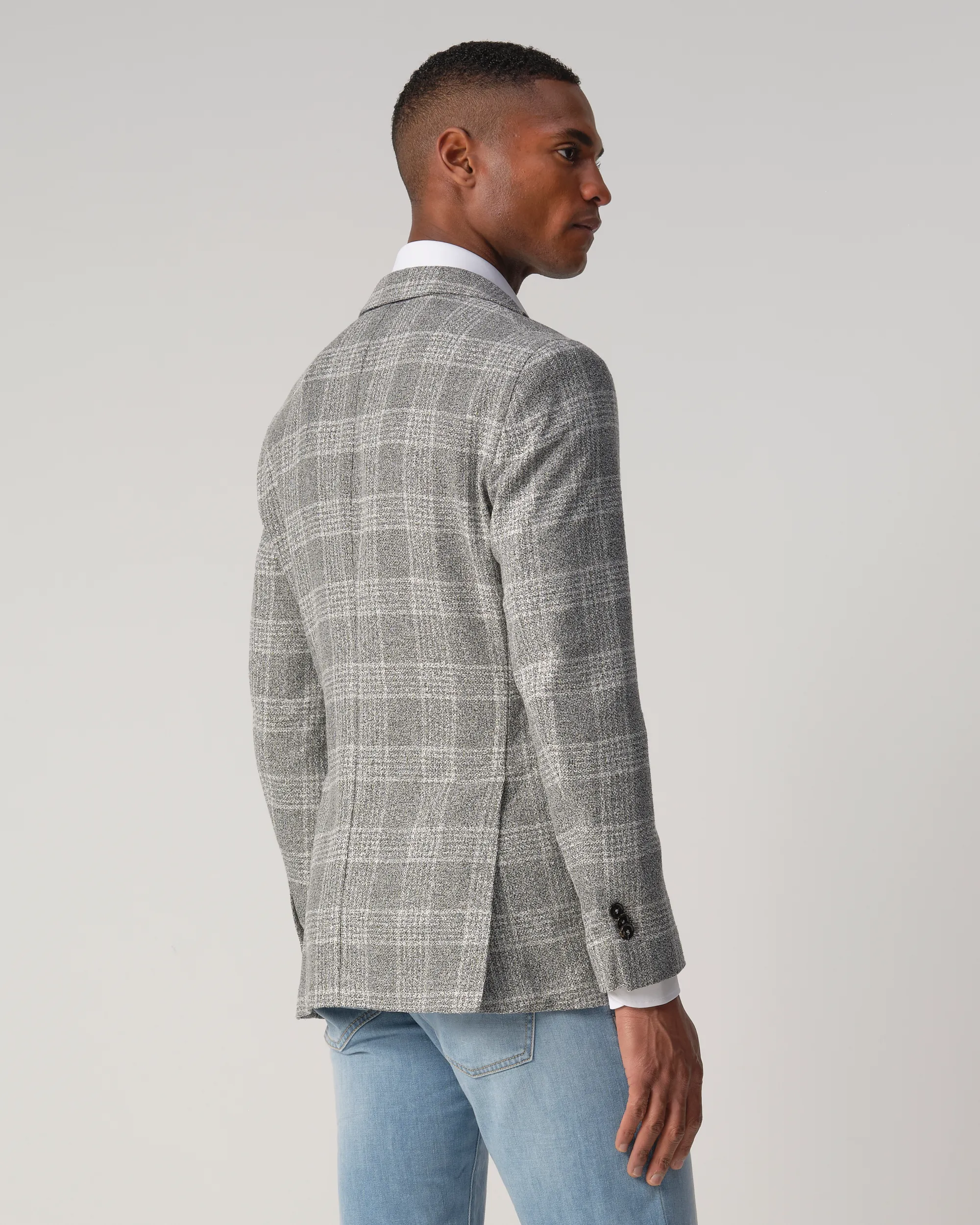 Dutch Dandies Devon Colbert Donkergrijs grote ruit 090608-003-46